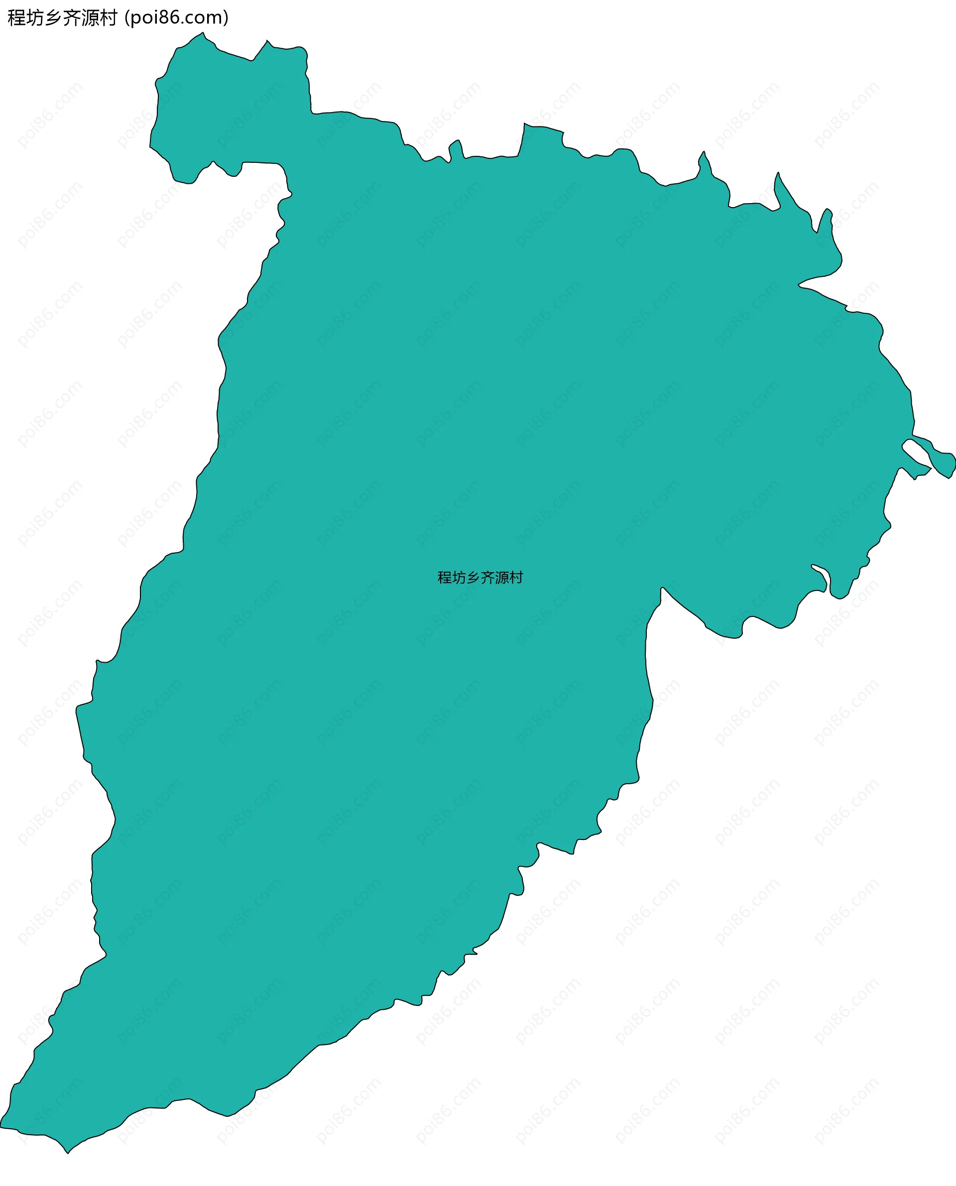 程坊乡齐源村边界地图