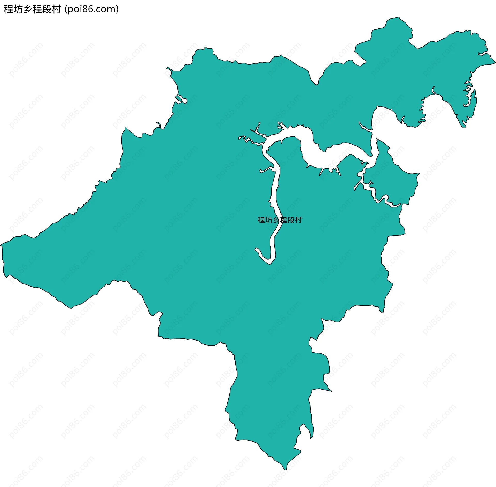 程坊乡程段村边界地图