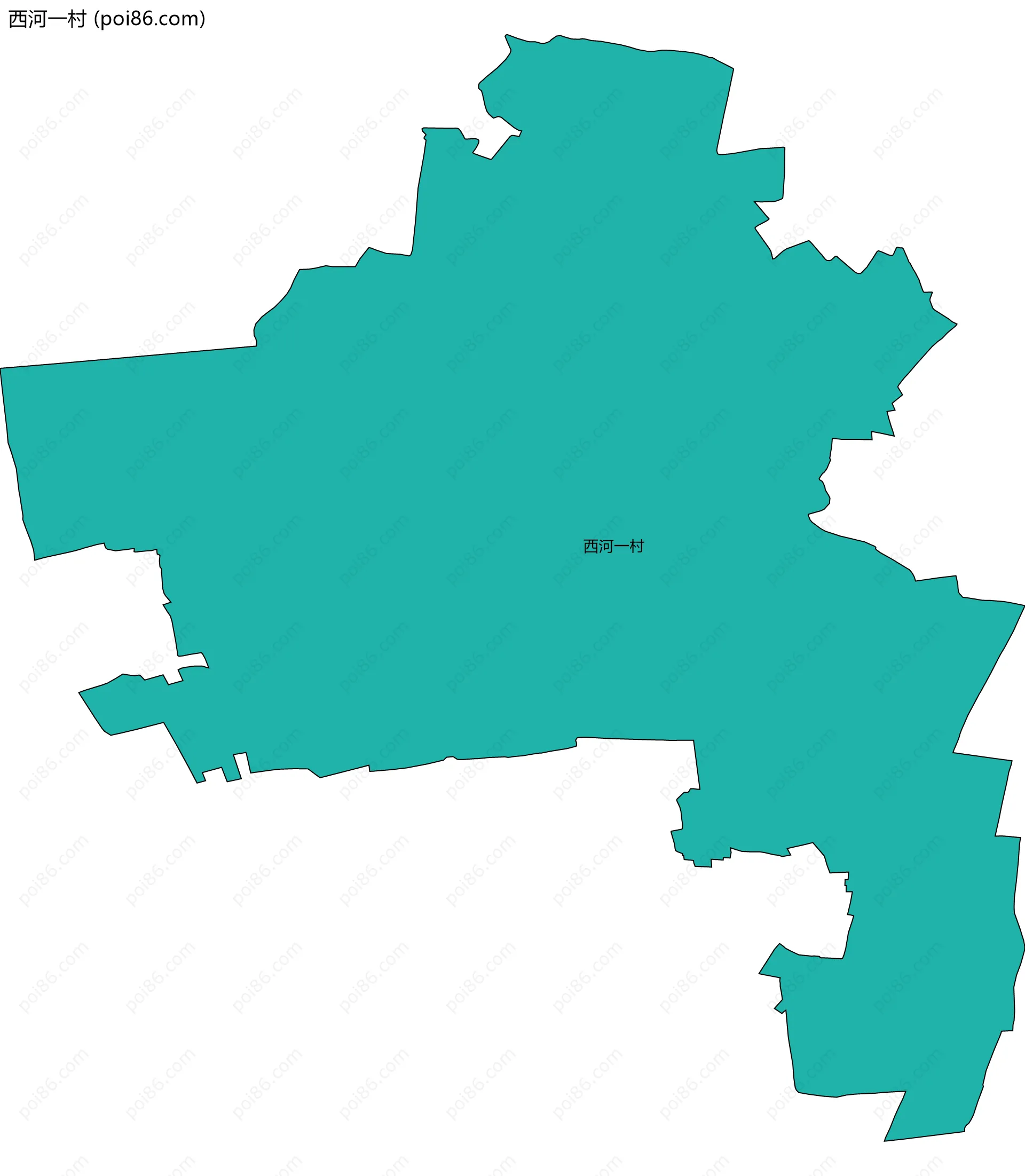 西河一村边界地图