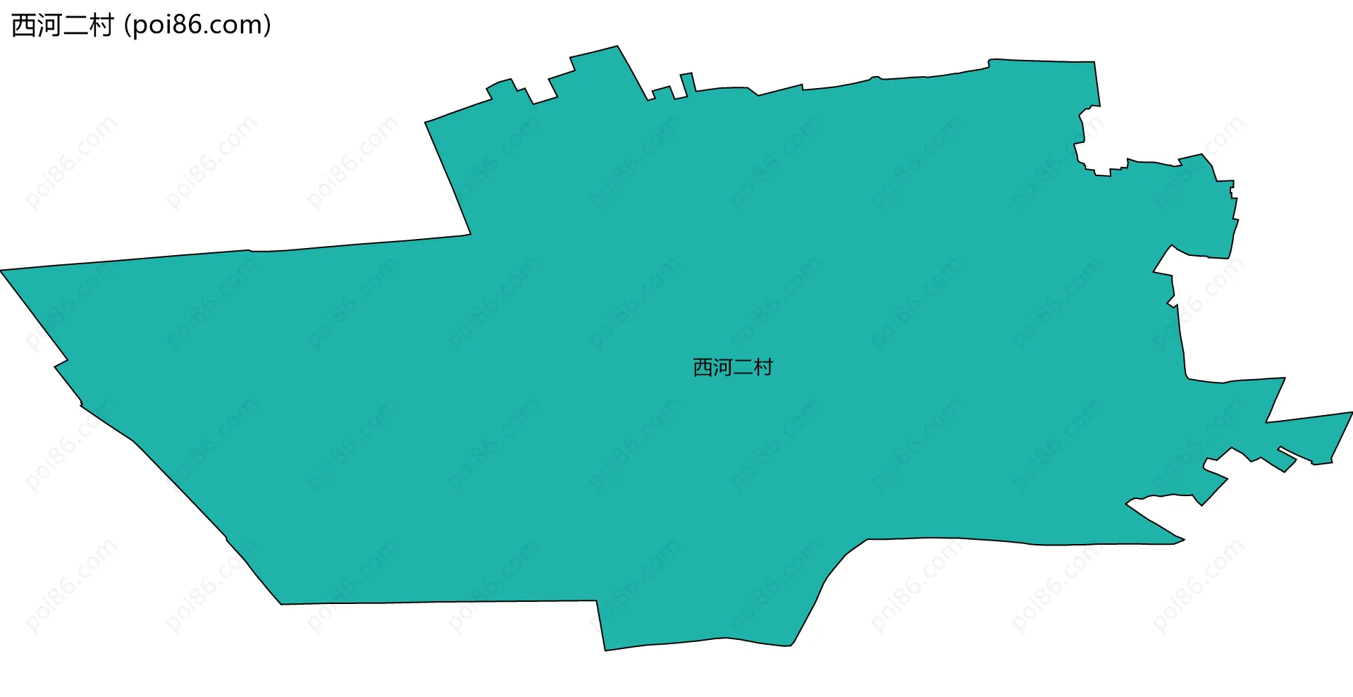 西河二村边界地图