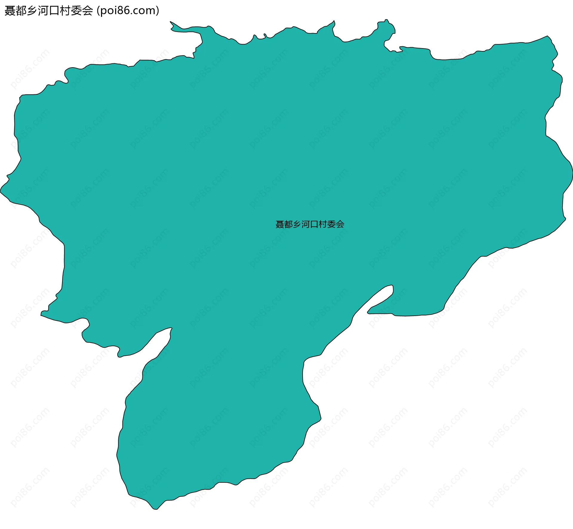 聂都乡河口村委会边界地图