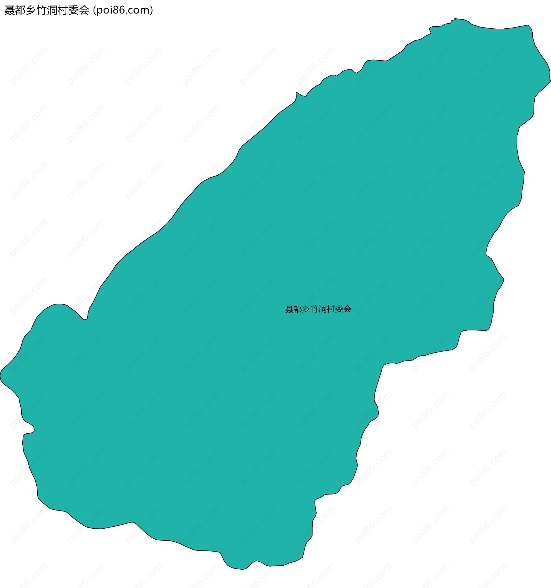 聂都乡竹洞村委会边界地图