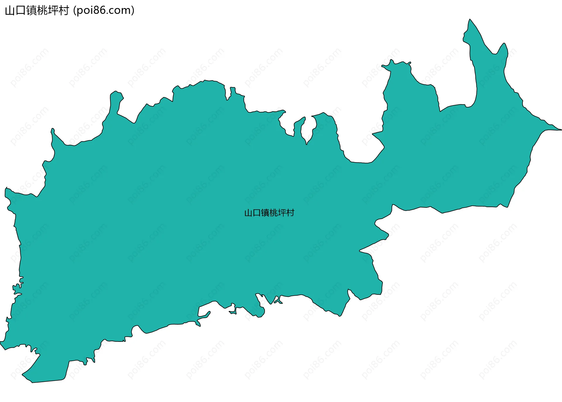 山口镇桃坪村边界地图