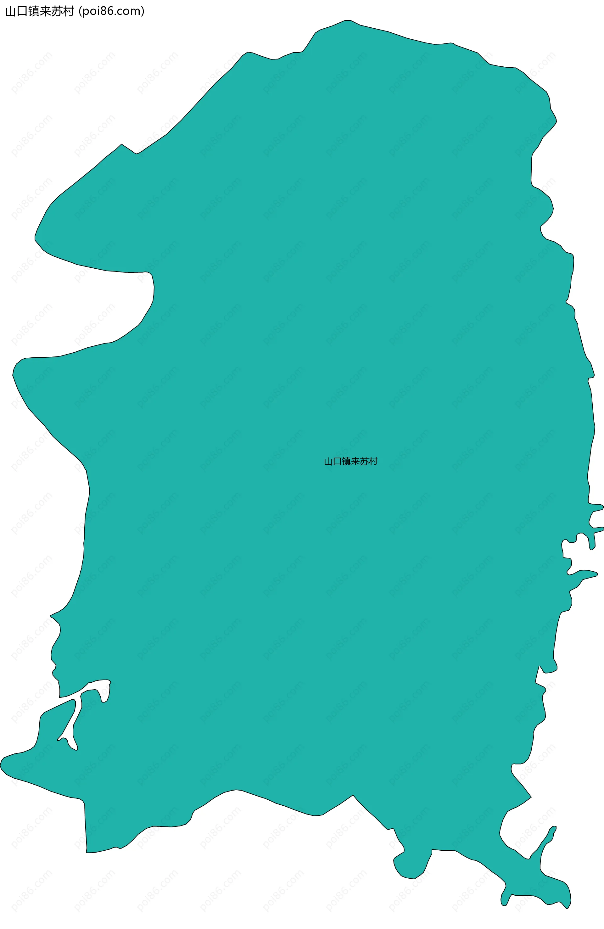 山口镇来苏村边界地图