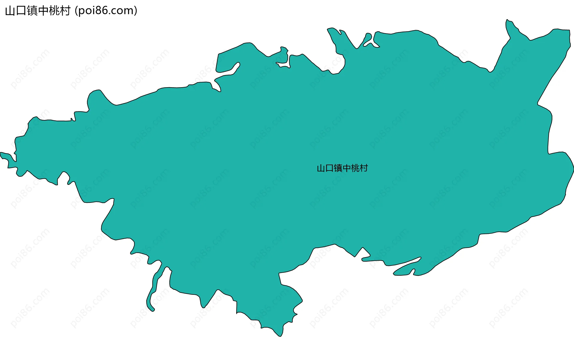 山口镇中桃村边界地图