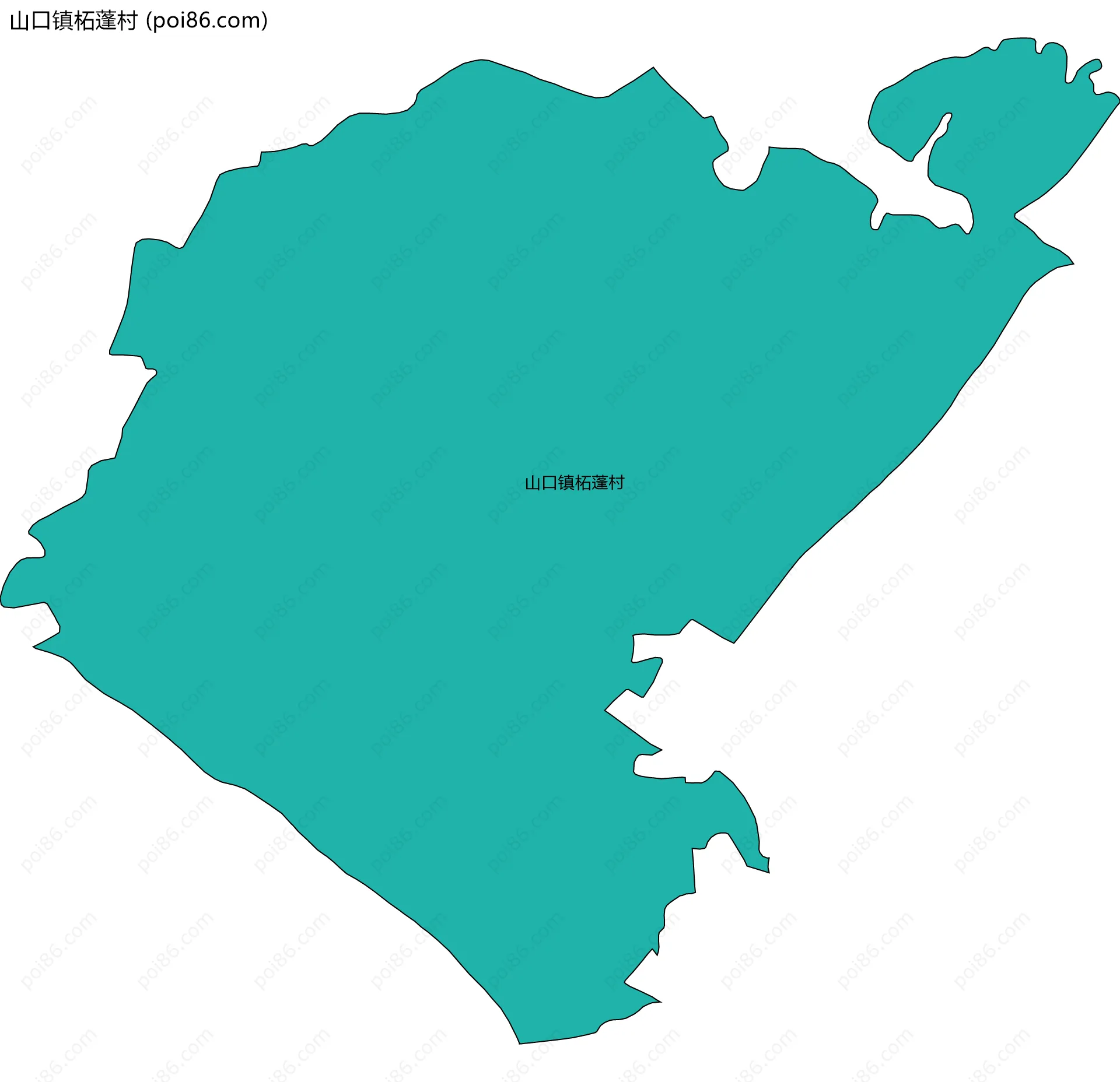 山口镇柘蓬村边界地图