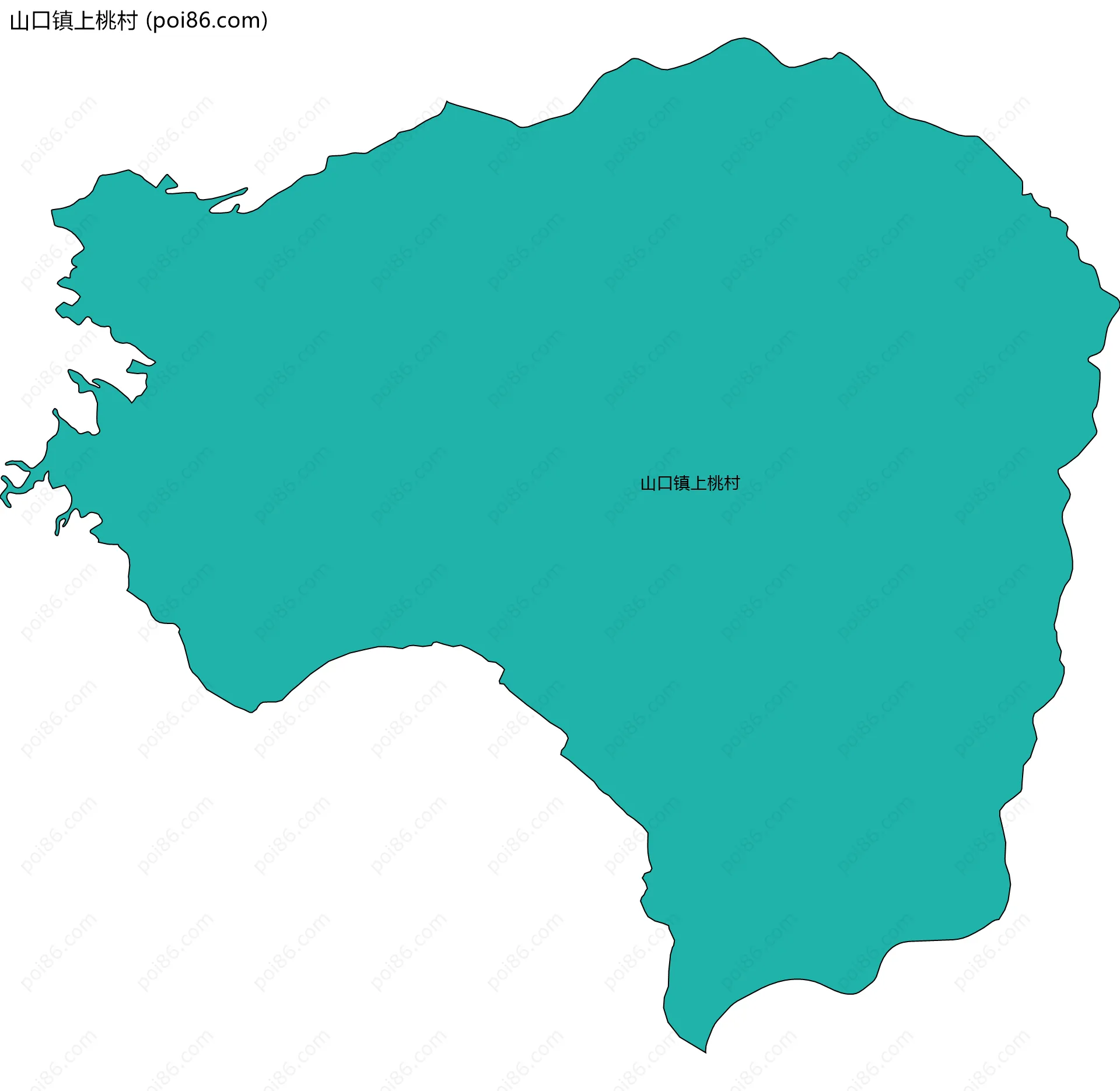 山口镇上桃村边界地图