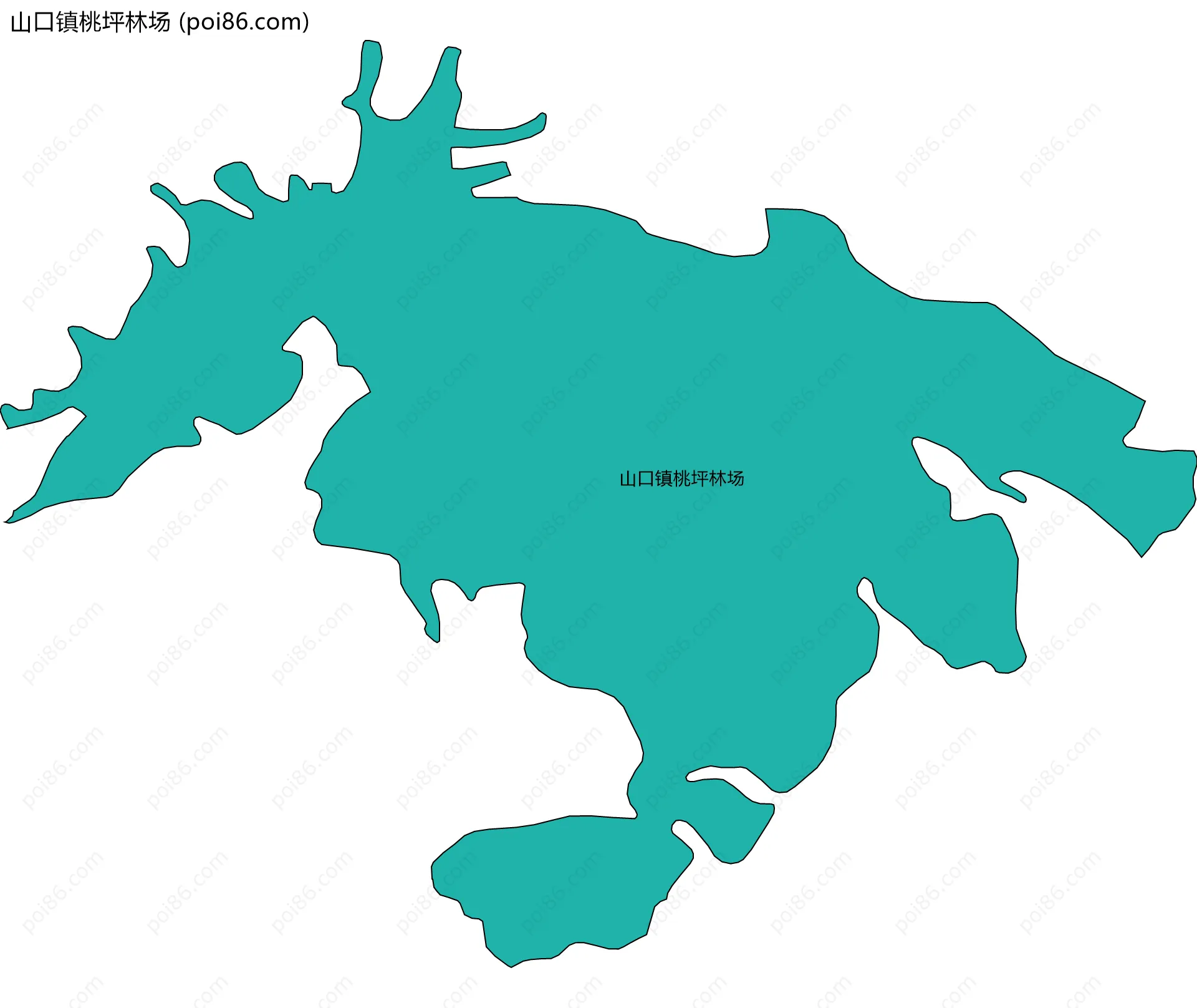 山口镇桃坪林场边界地图