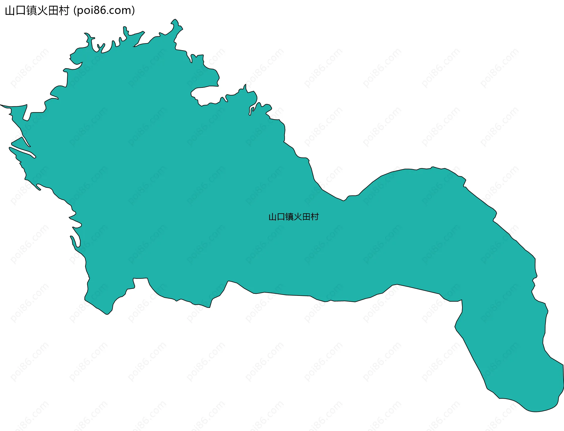 山口镇火田村边界地图