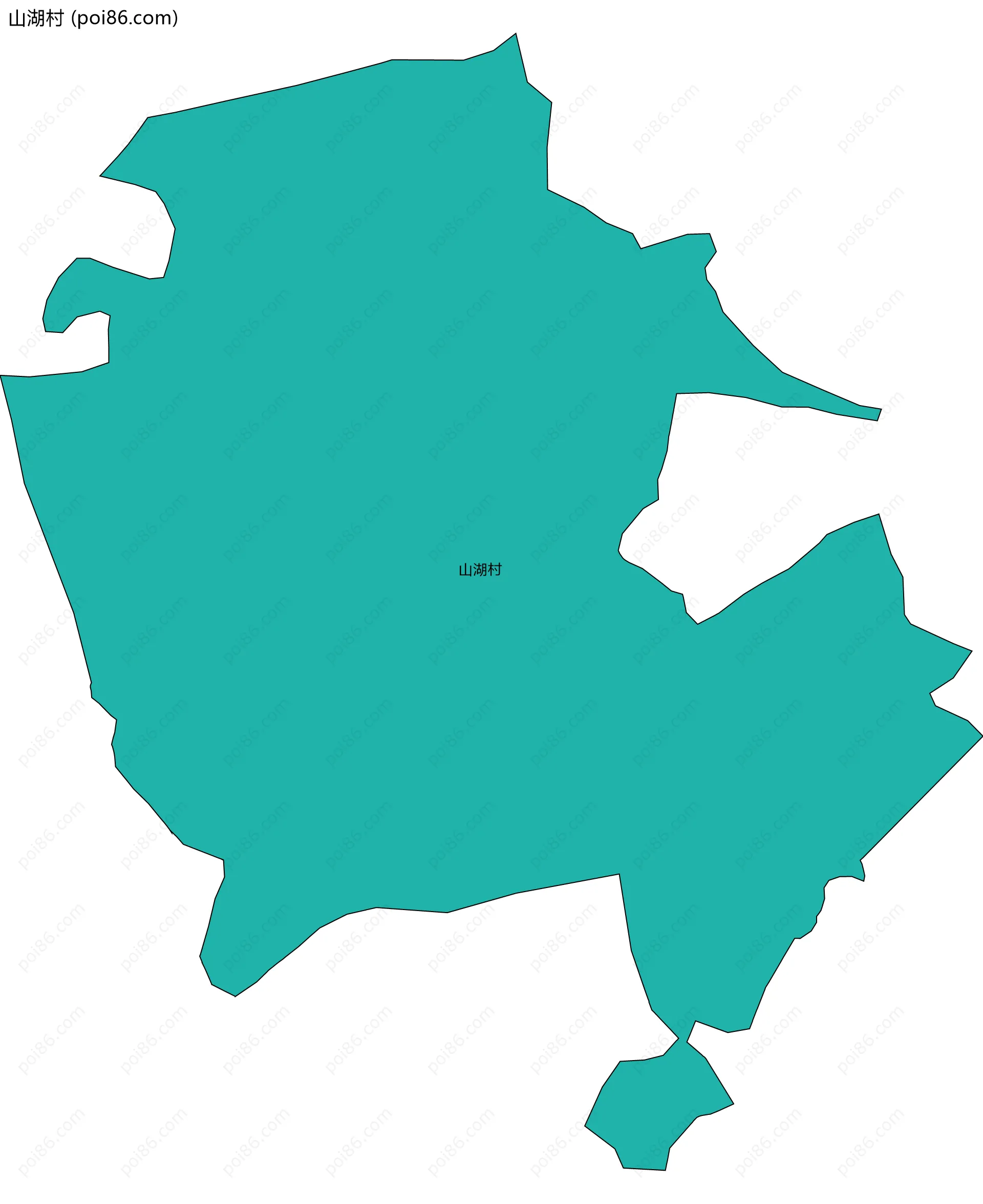 山湖村边界地图