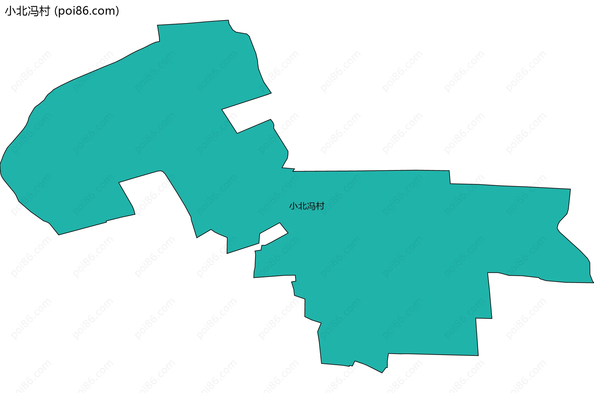 小北冯村边界地图