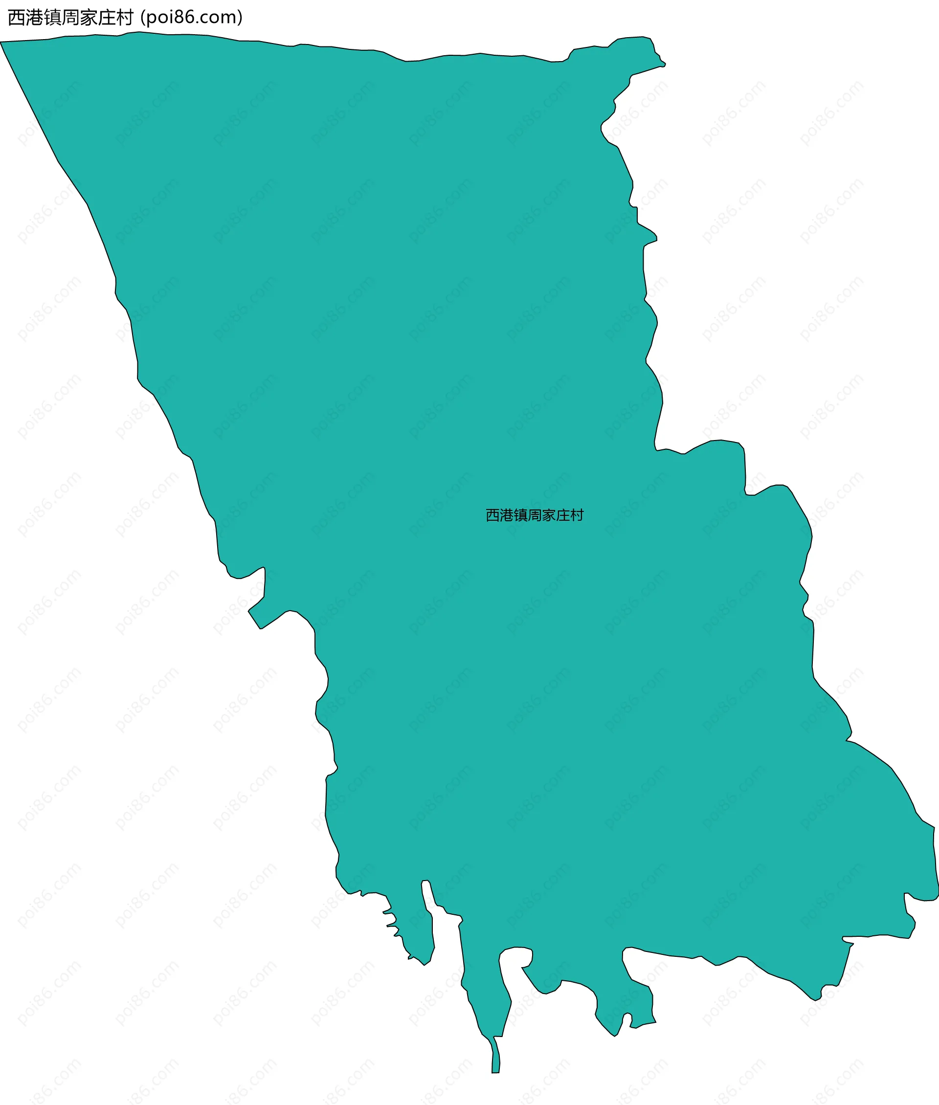 西港镇周家庄村边界地图