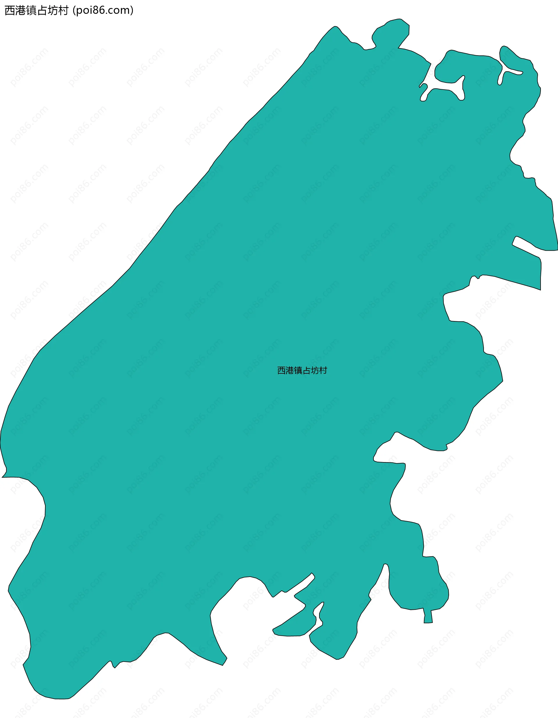 西港镇占坊村边界地图