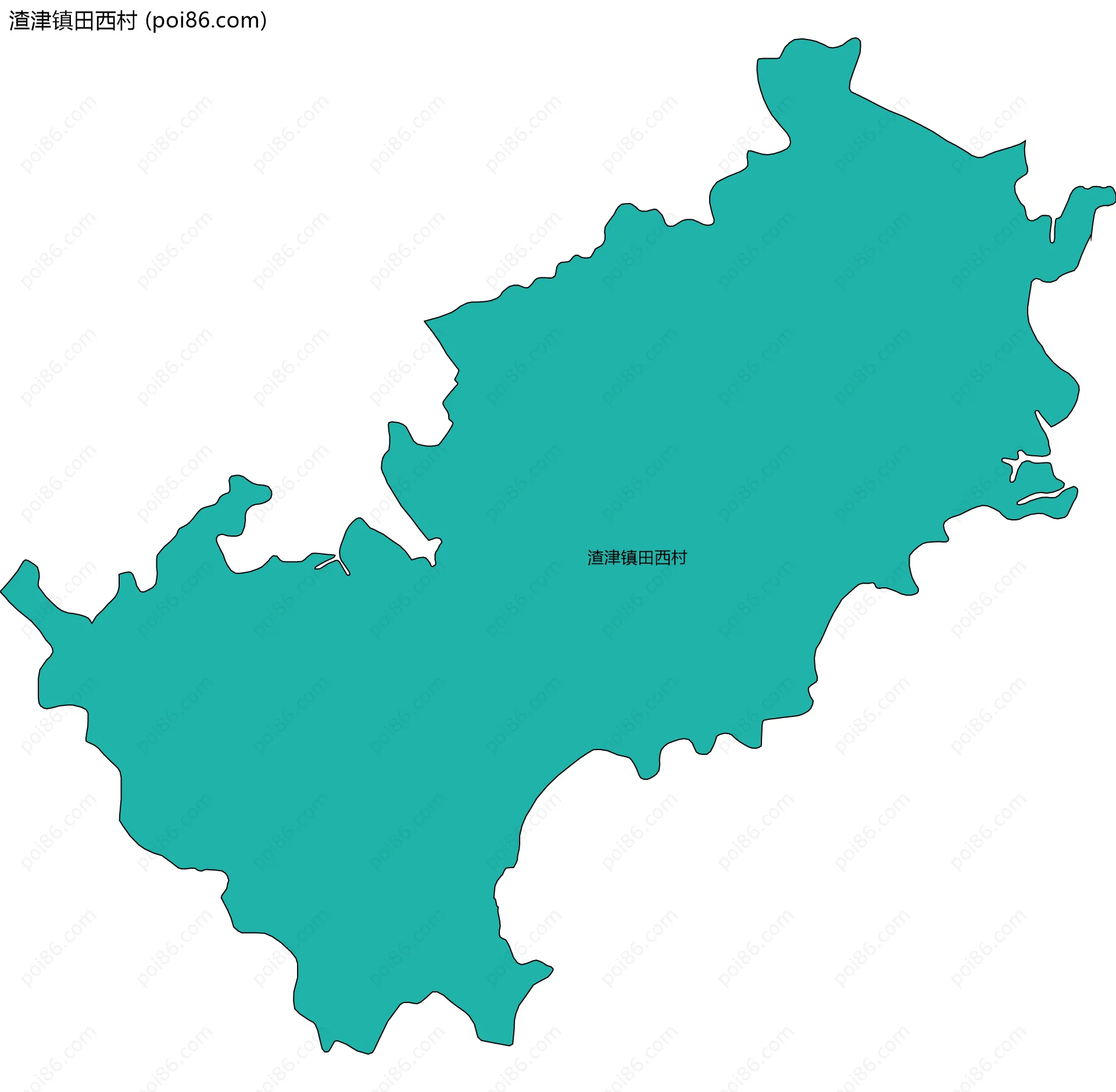 渣津镇田西村边界地图