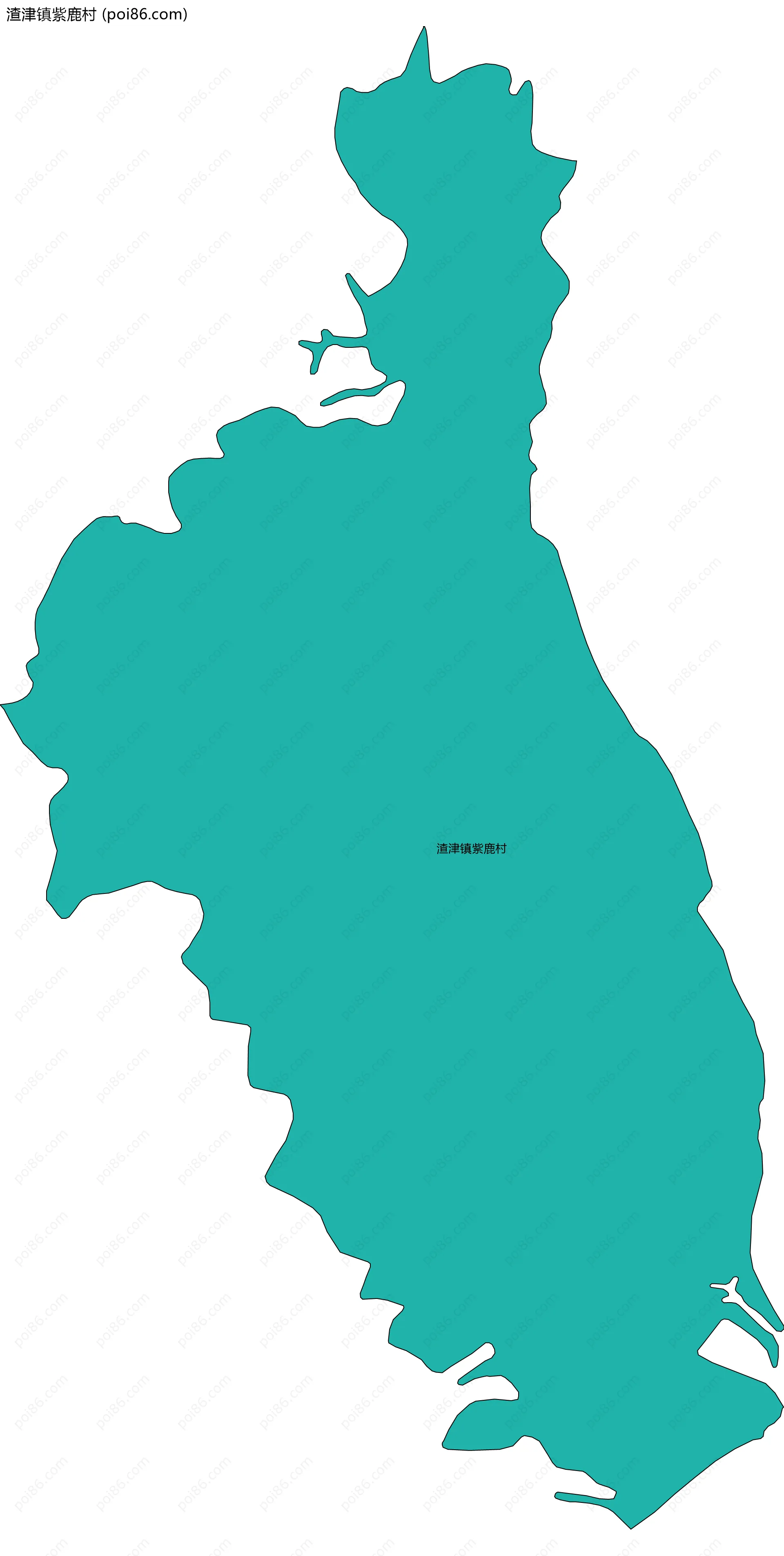 渣津镇紫鹿村边界地图