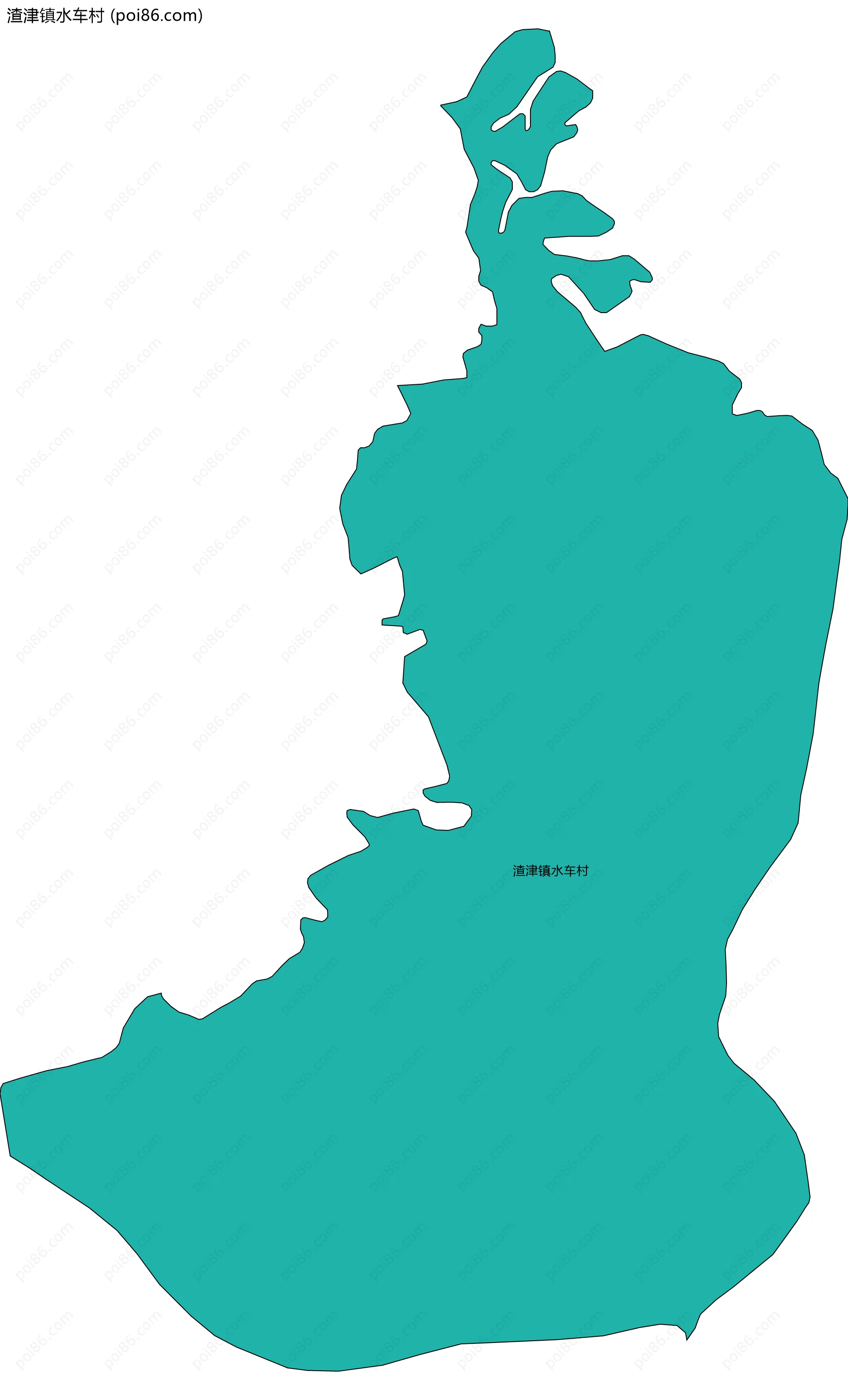 渣津镇水车村边界地图