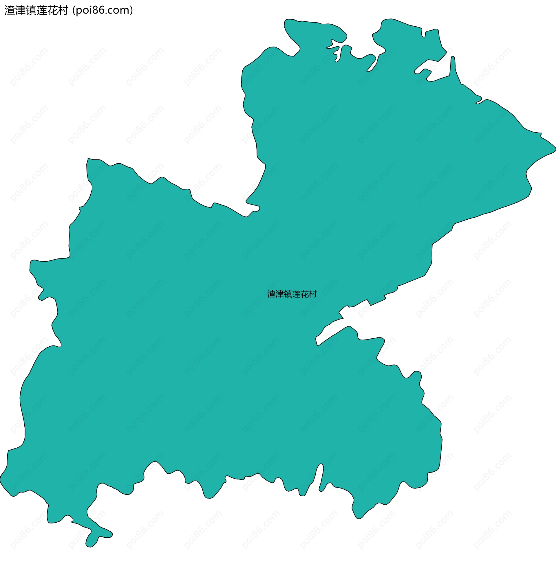 渣津镇莲花村边界地图