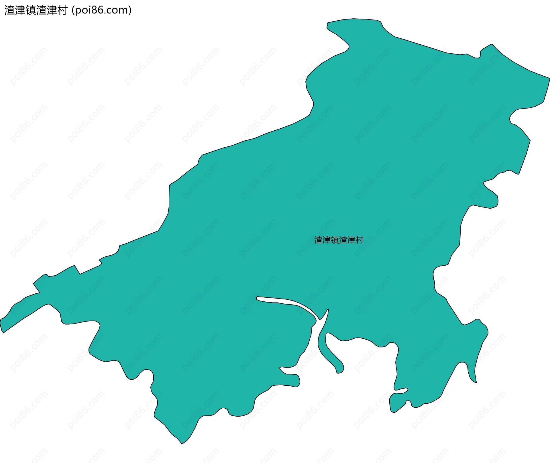 渣津镇渣津村边界地图