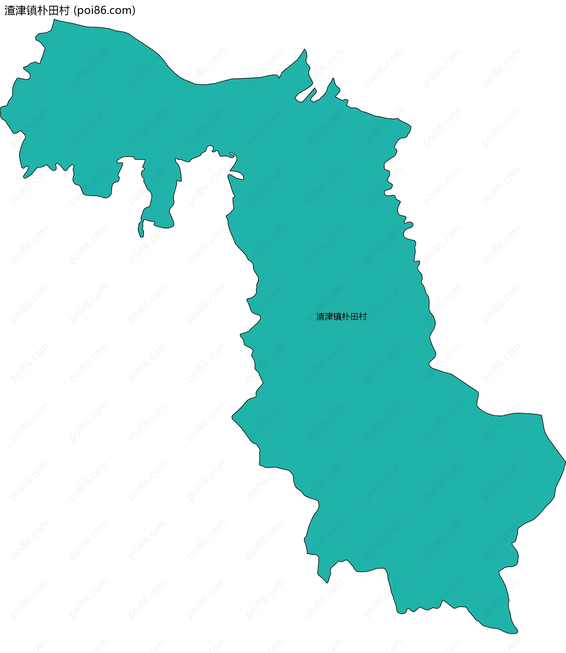 渣津镇朴田村边界地图