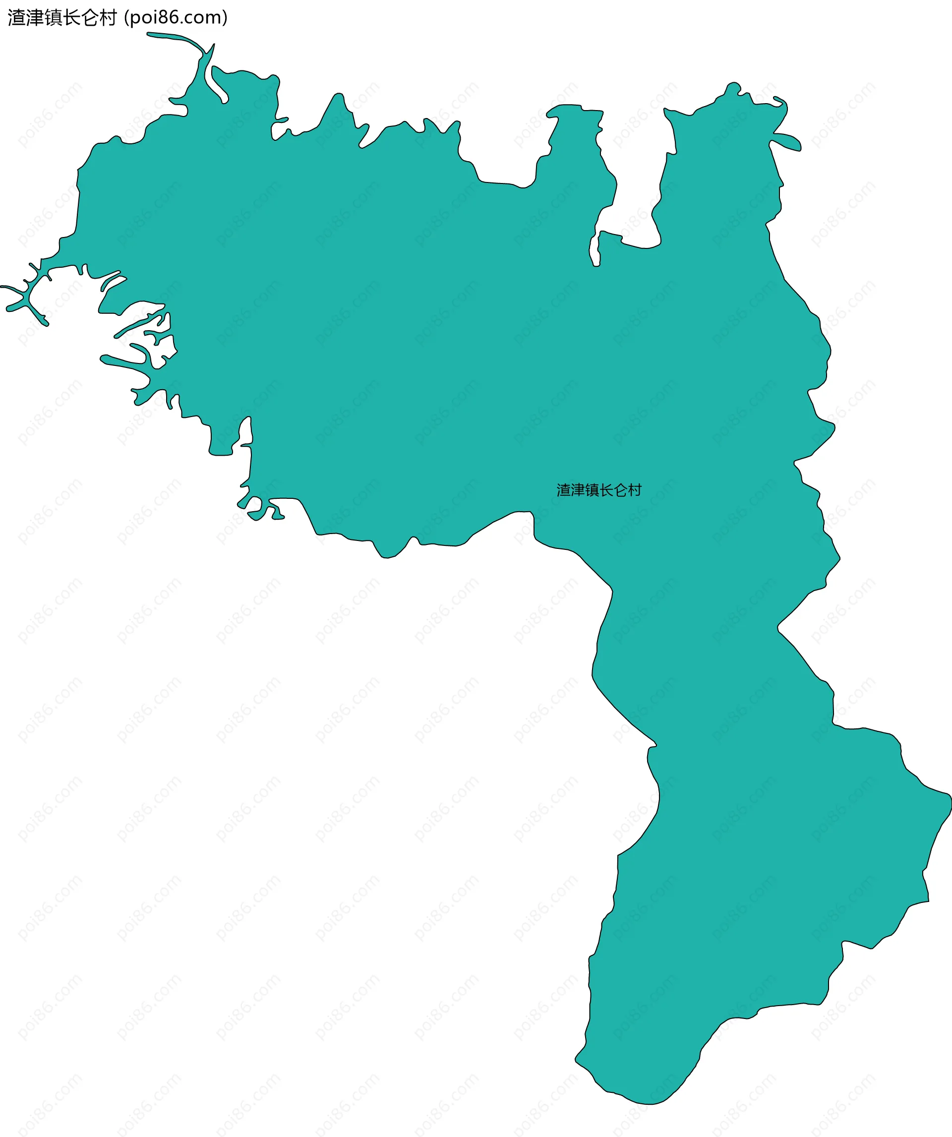 渣津镇长仑村边界地图