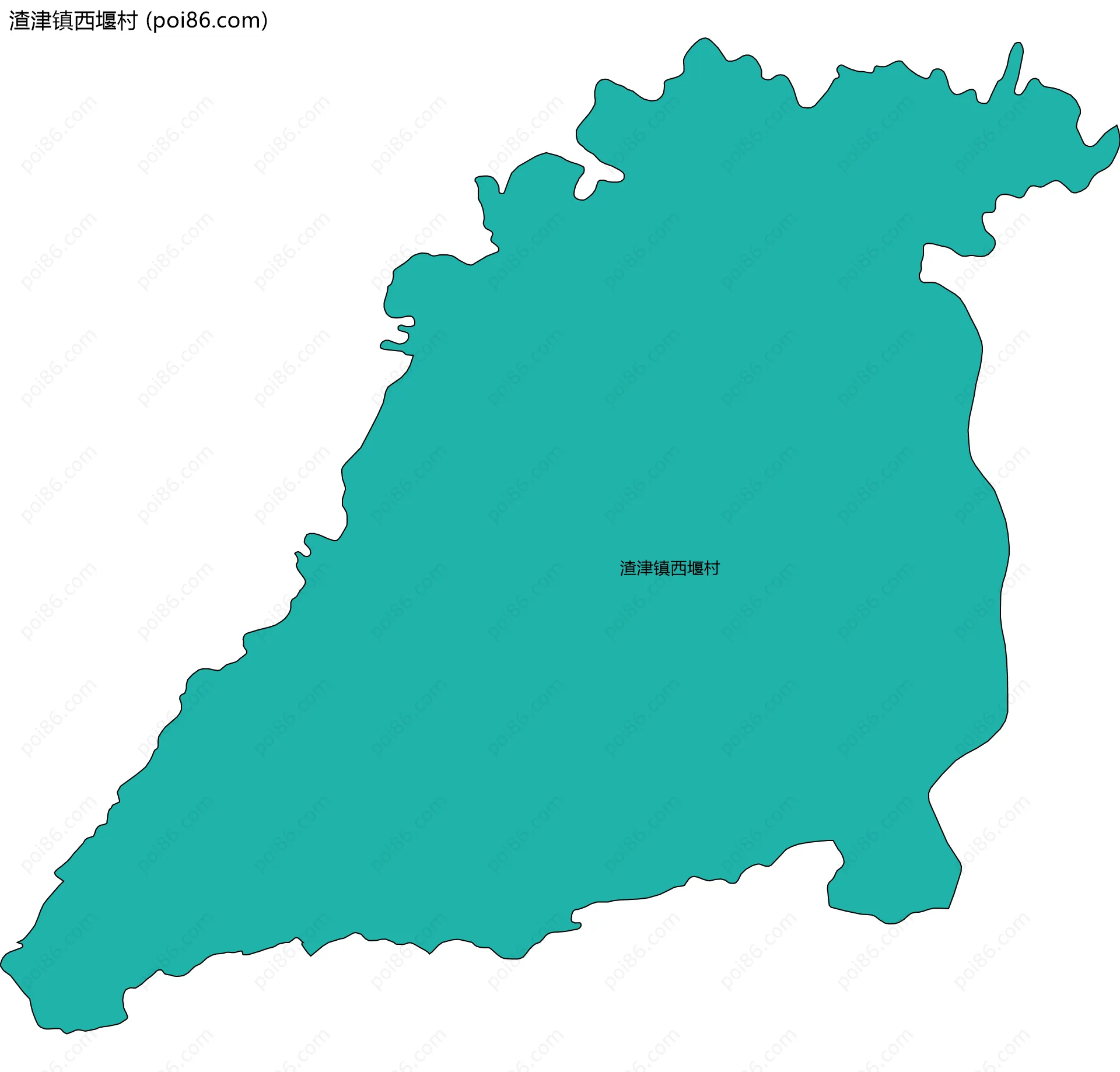 渣津镇西堰村边界地图