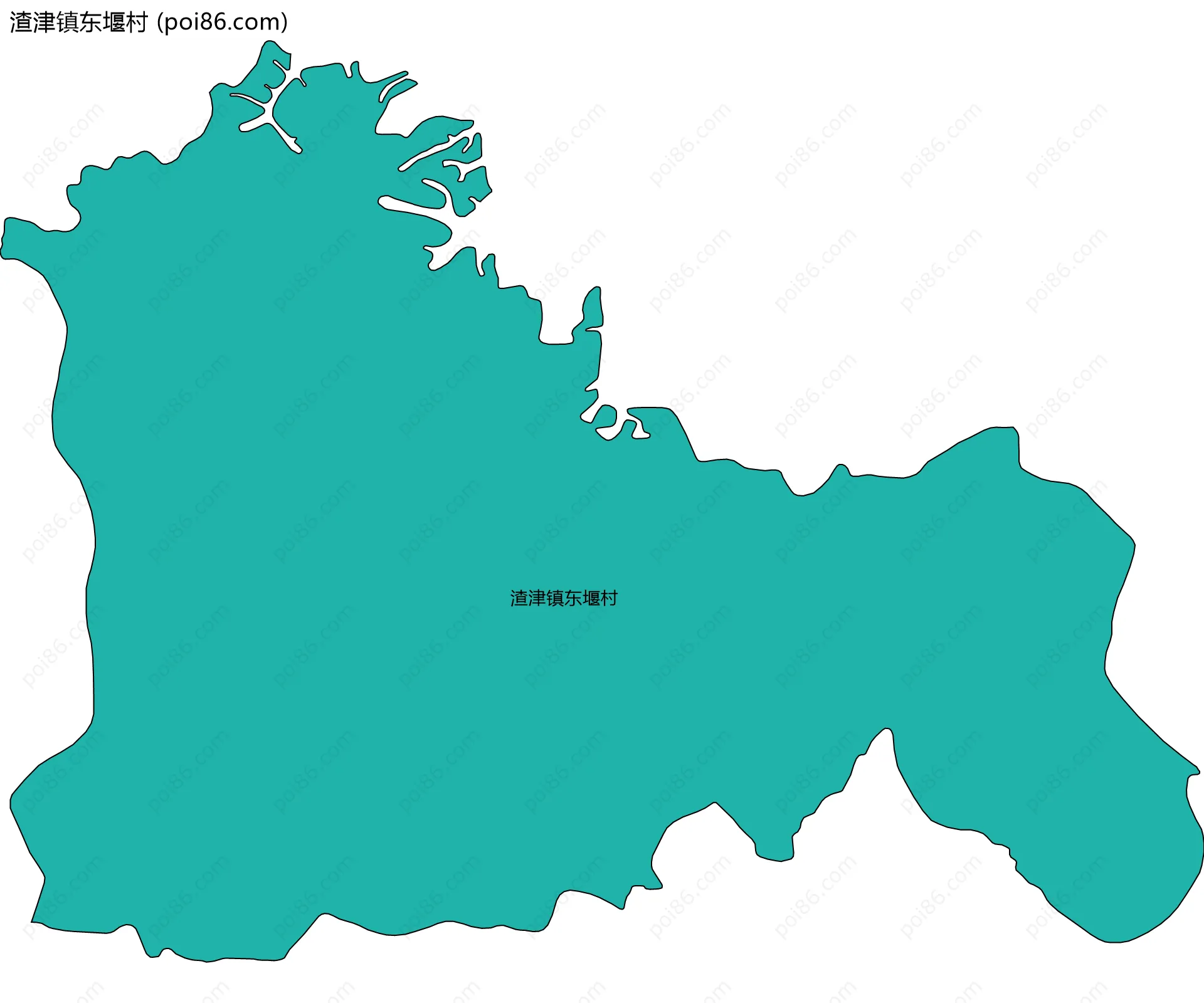 渣津镇东堰村边界地图