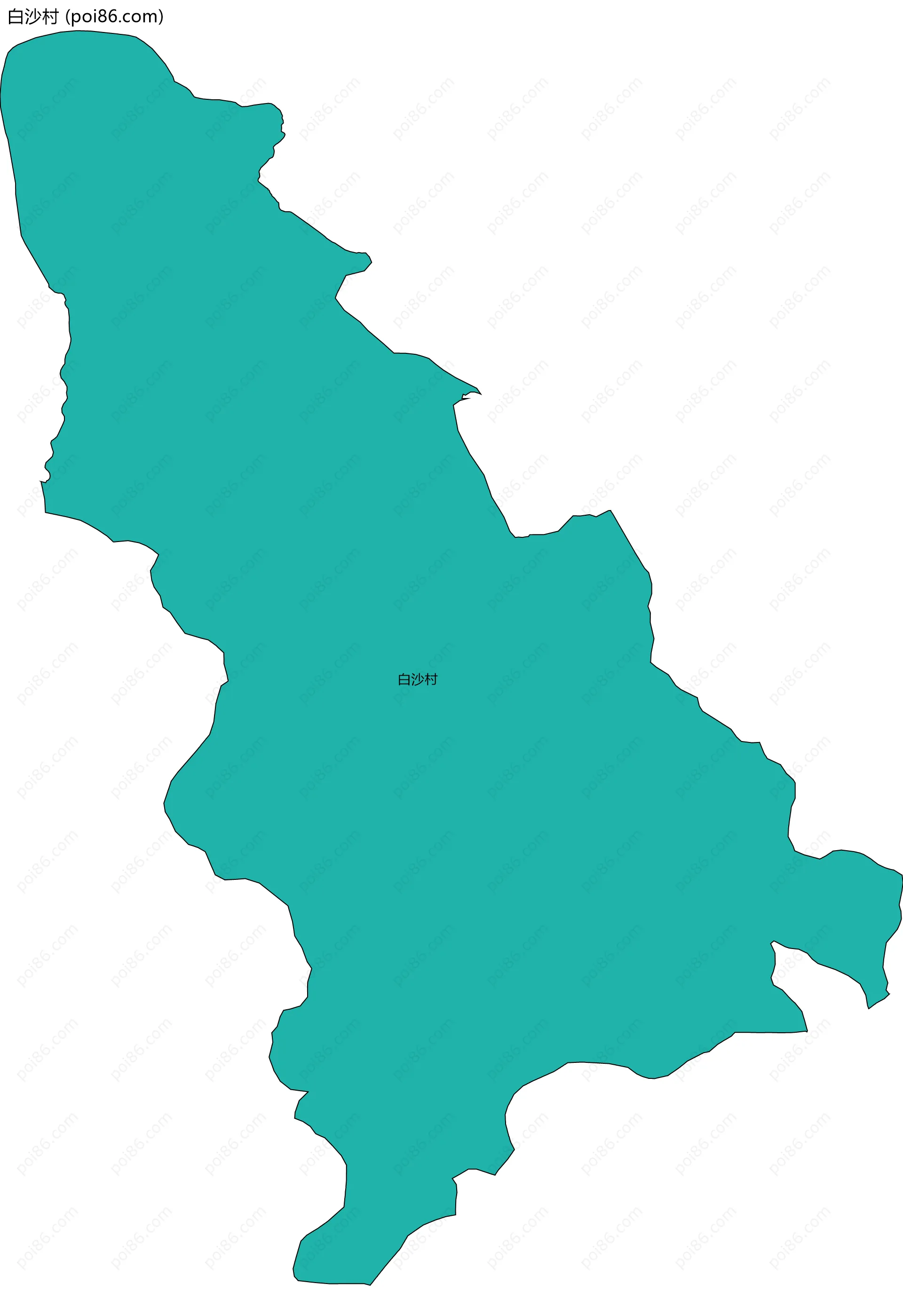 白沙村边界地图