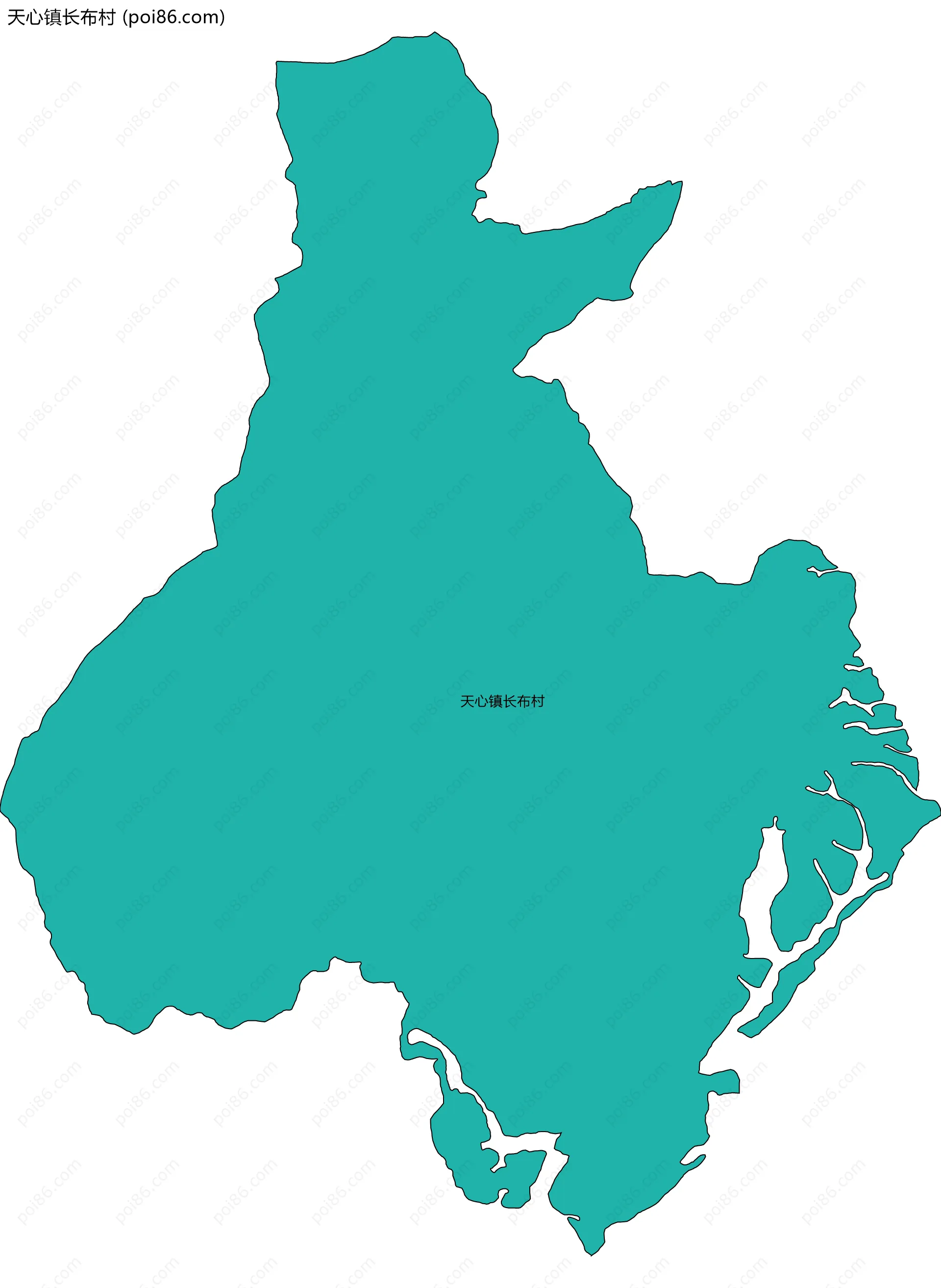 天心镇长布村边界地图