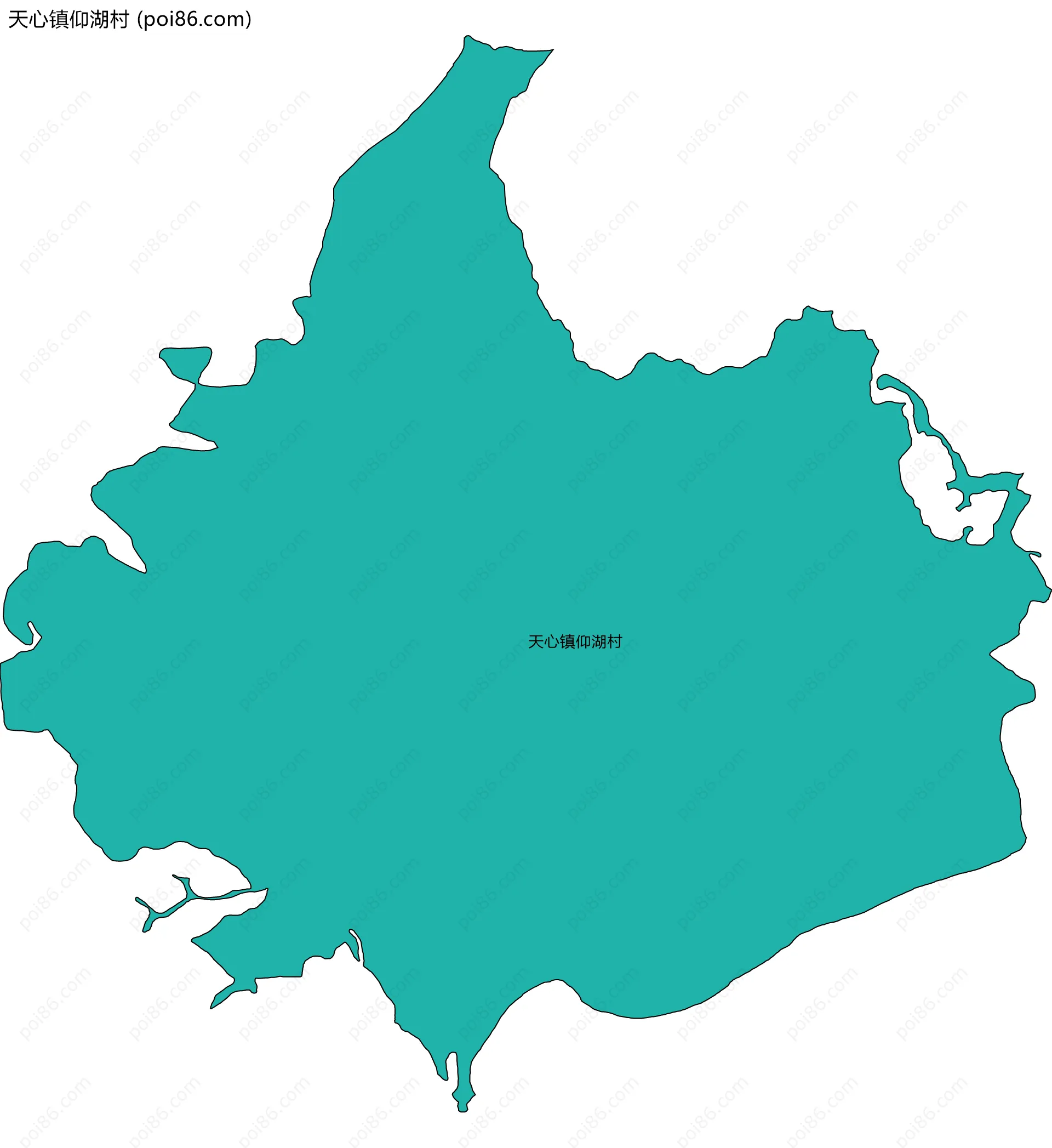 天心镇仰湖村边界地图