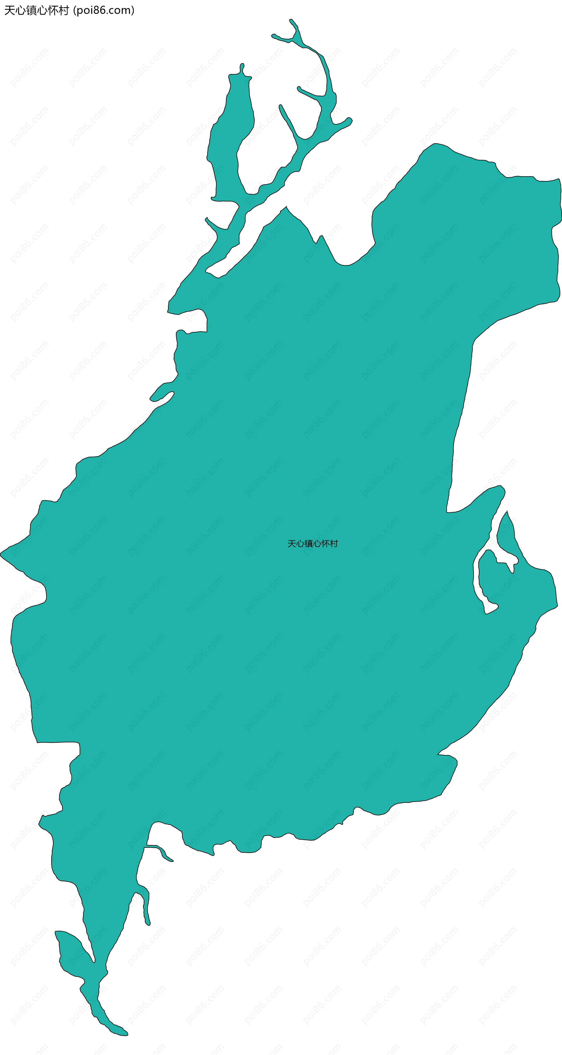 天心镇心怀村边界地图