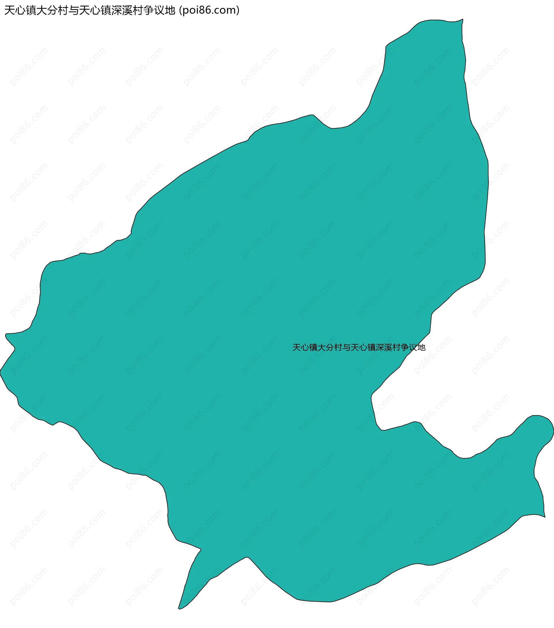 天心镇大分村与天心镇深溪村争议地边界地图