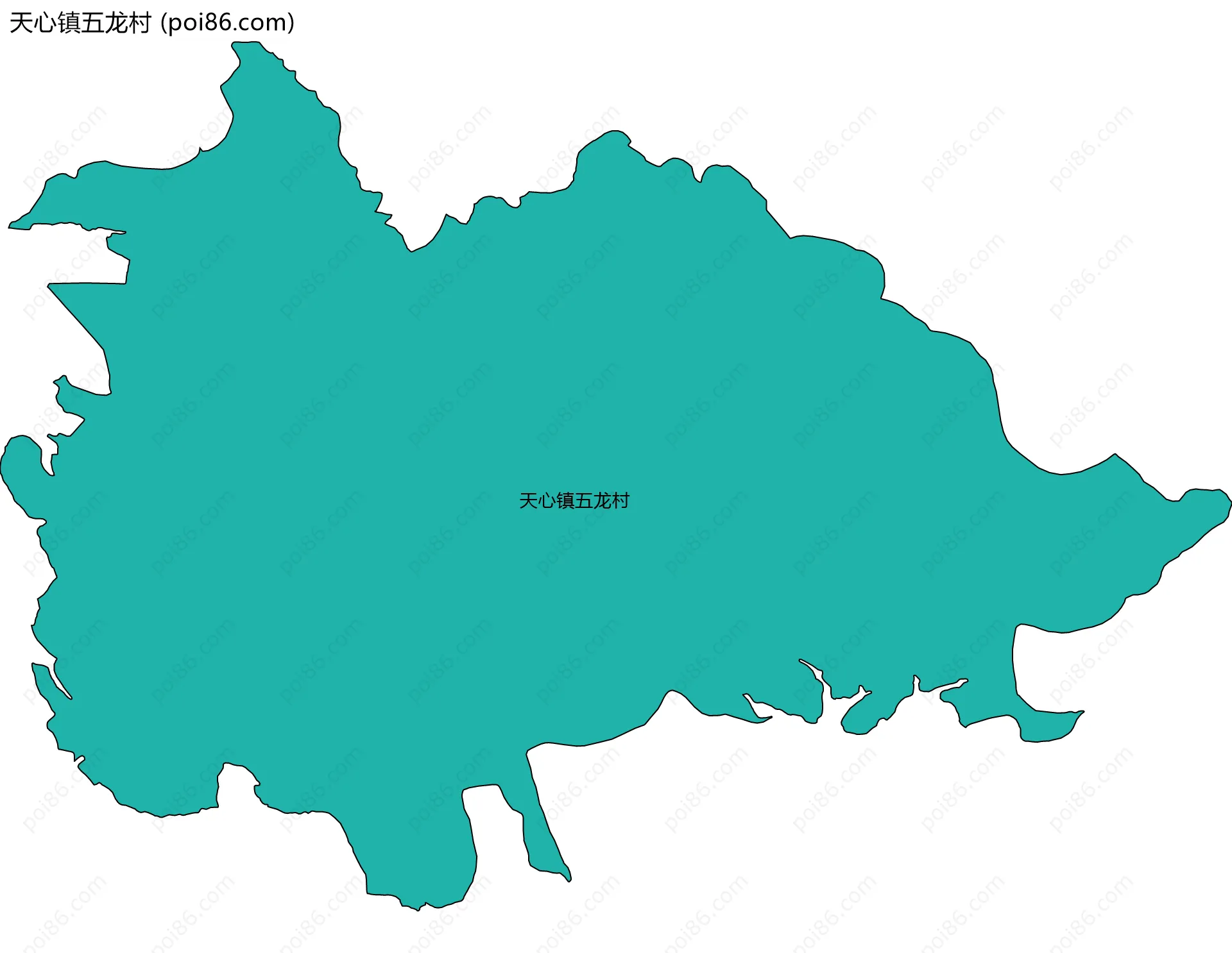 天心镇五龙村边界地图