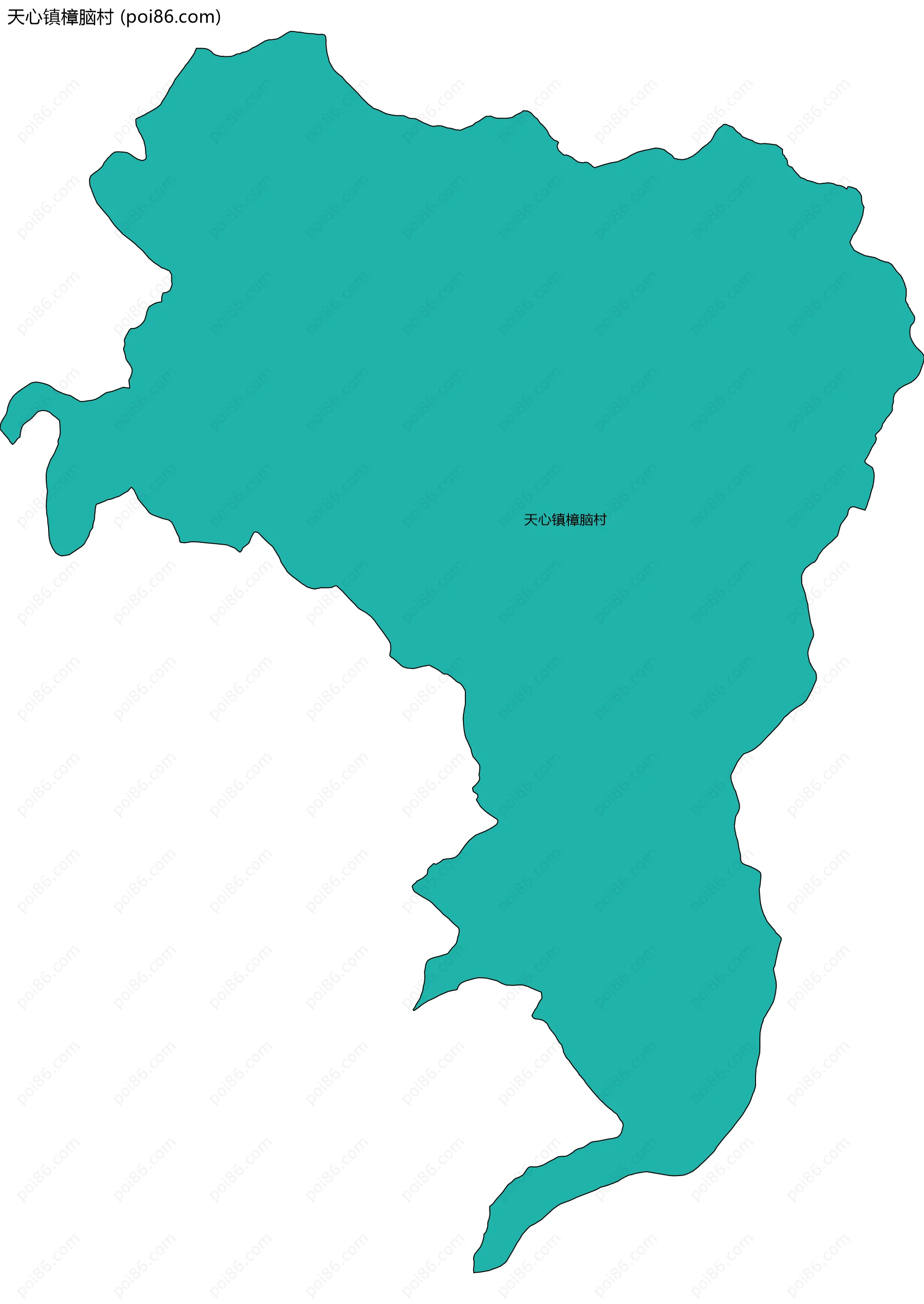 天心镇樟脑村边界地图