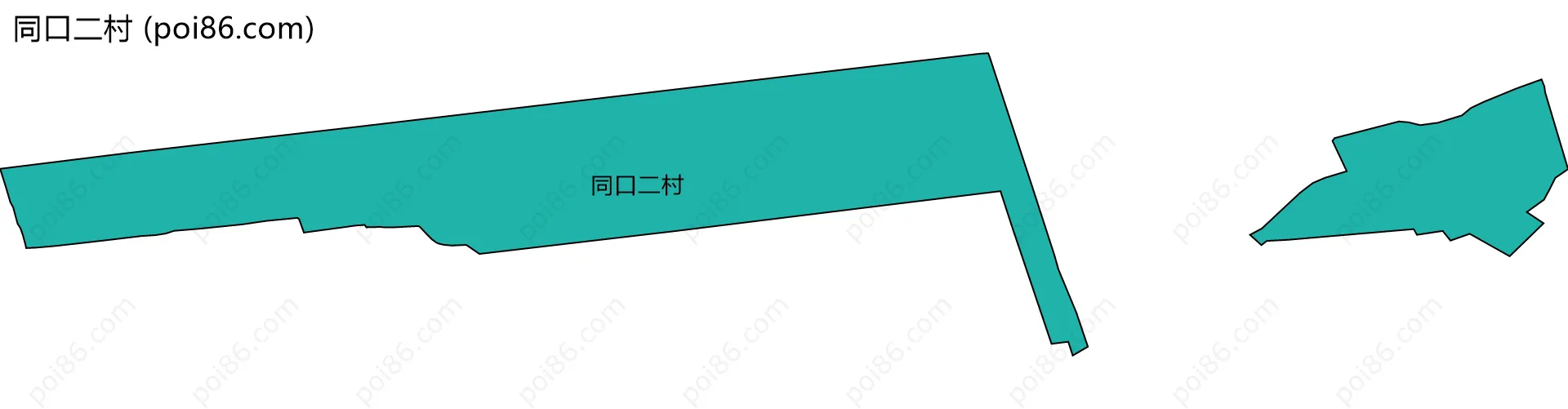 同口二村边界地图