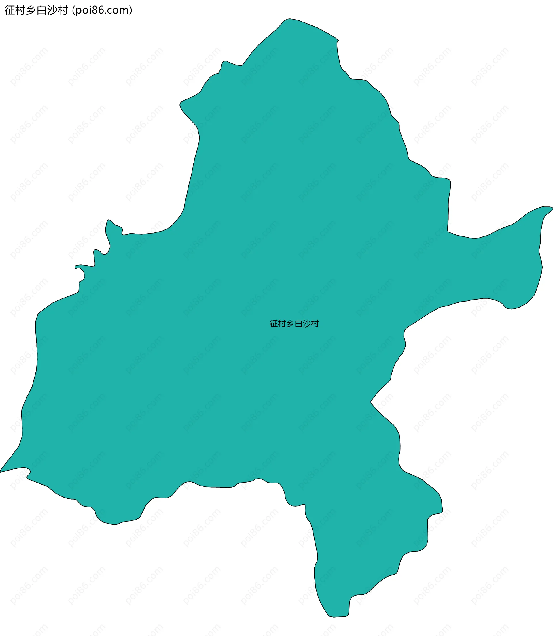 征村乡白沙村边界地图