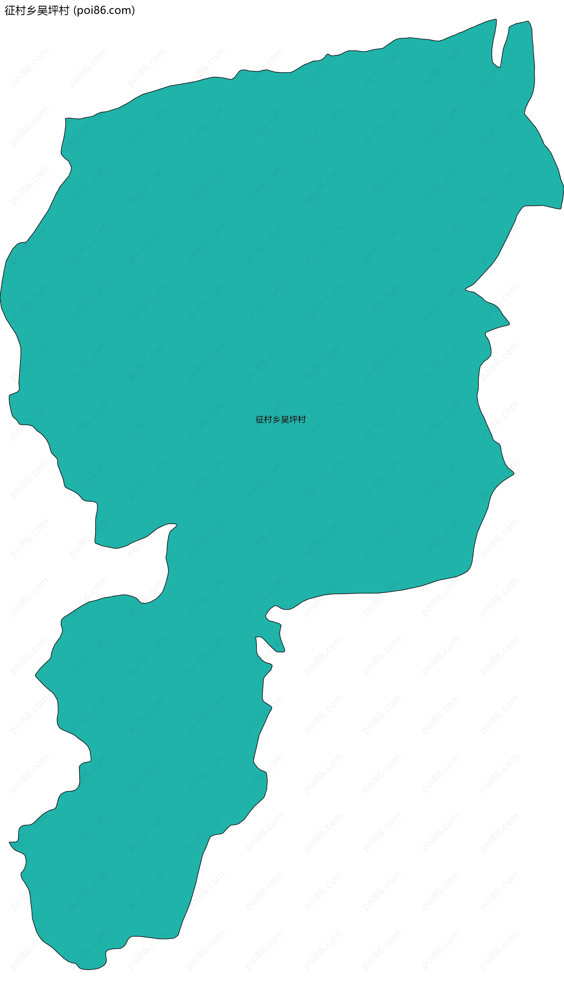 征村乡吴坪村边界地图