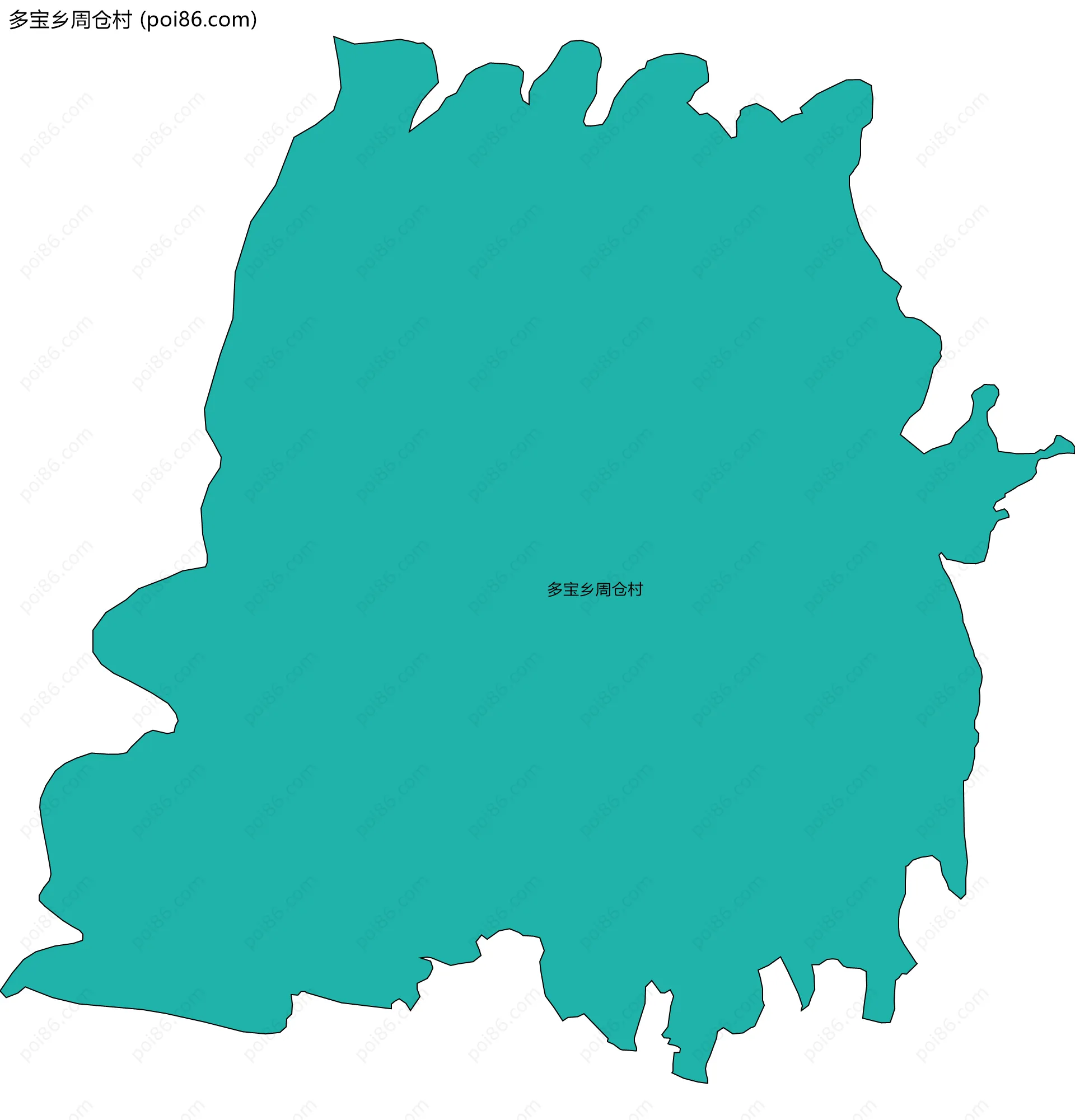 多宝乡周仓村边界地图