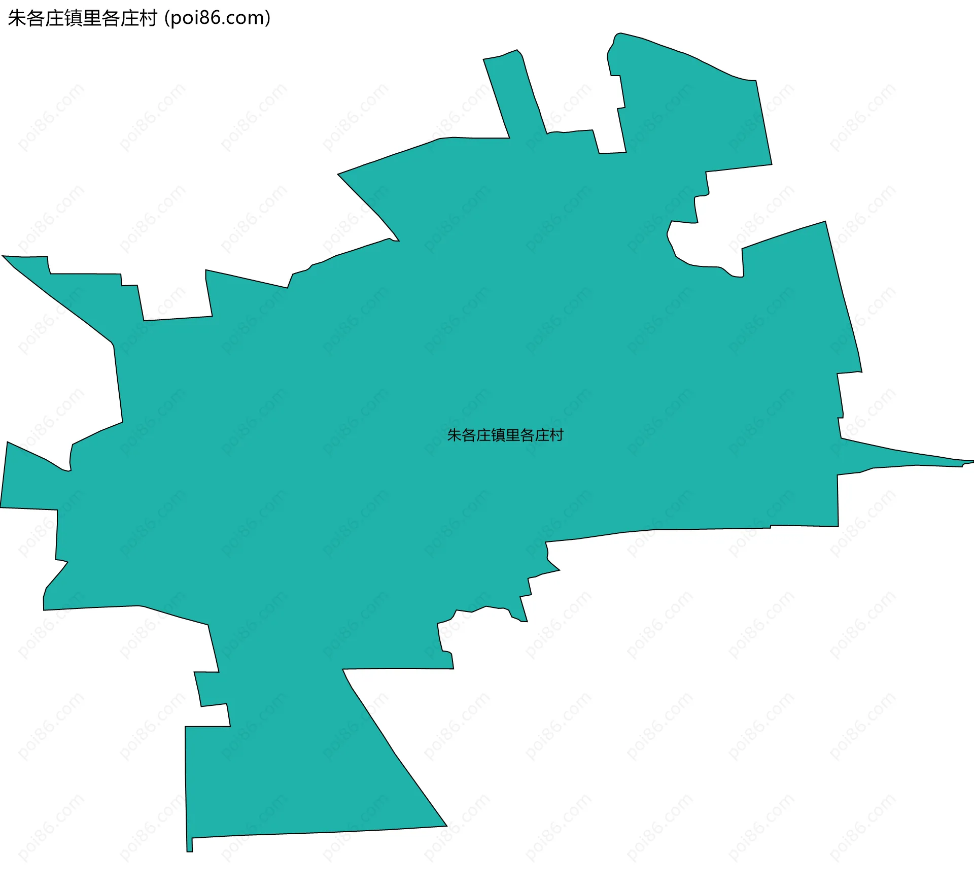 朱各庄镇里各庄村边界地图