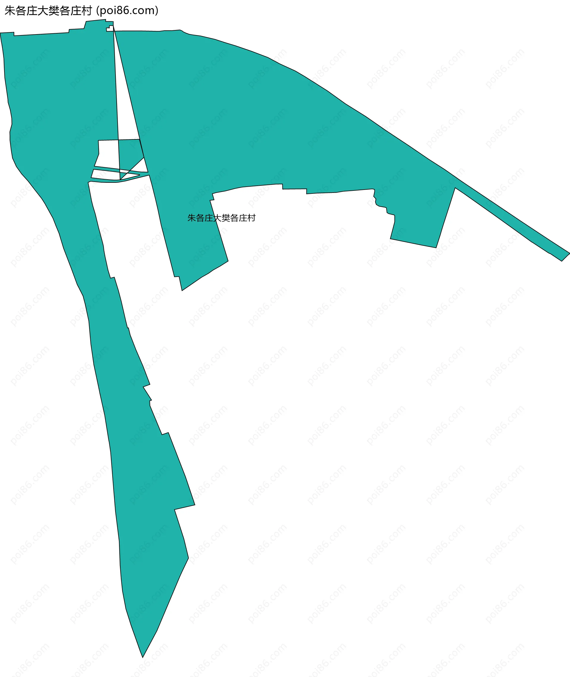 朱各庄大樊各庄村边界地图