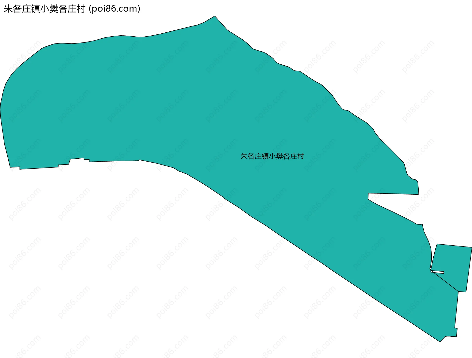 朱各庄镇小樊各庄村边界地图