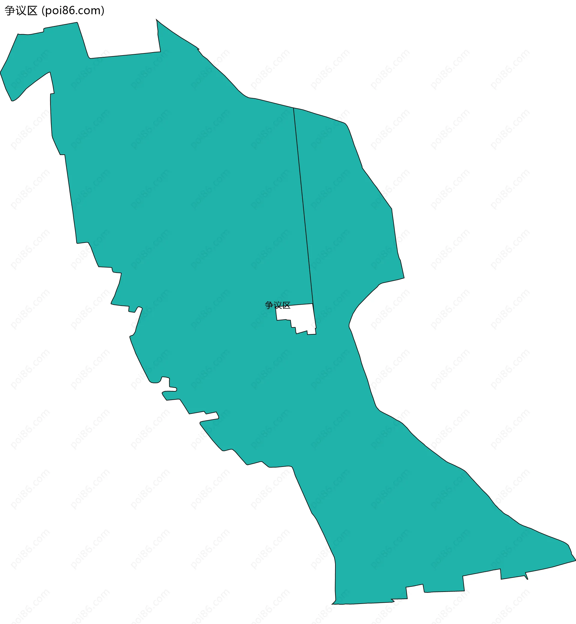 争议区边界地图