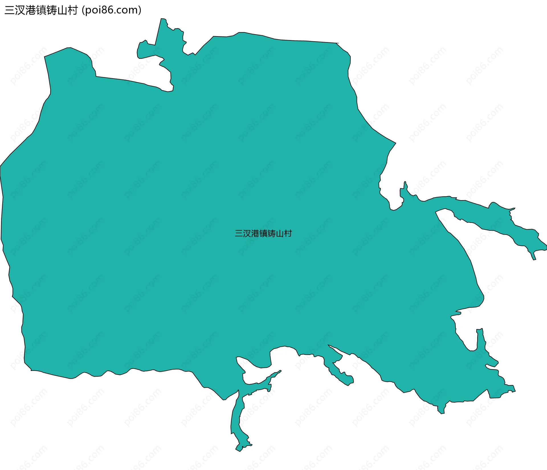 三汊港镇铸山村边界地图