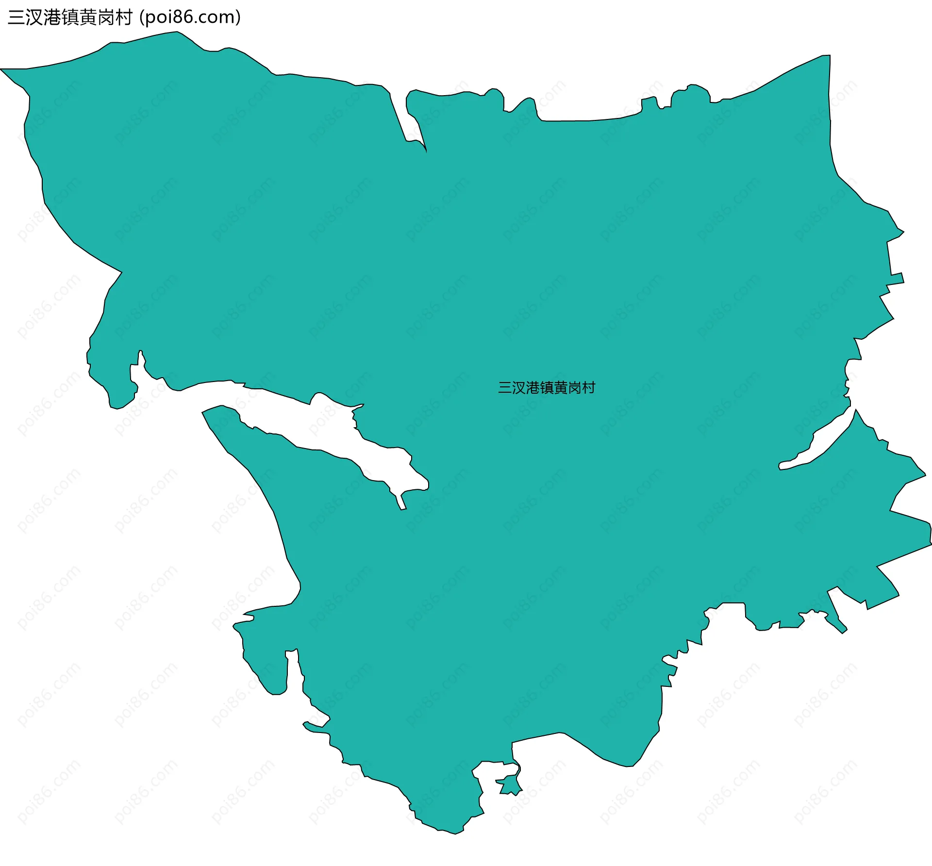 三汊港镇黄岗村边界地图