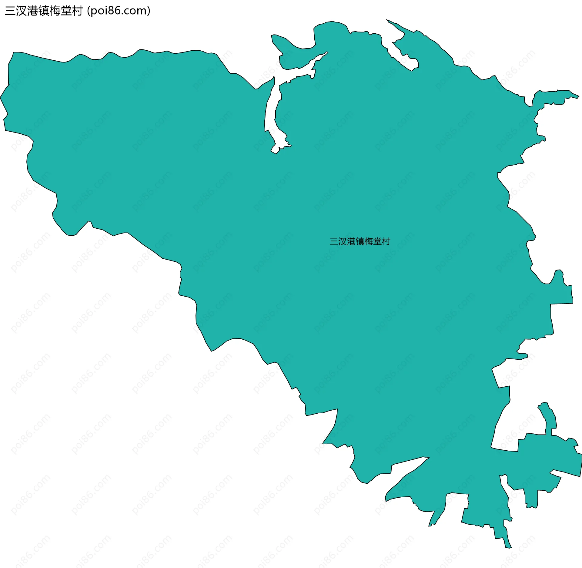 三汊港镇梅堂村边界地图