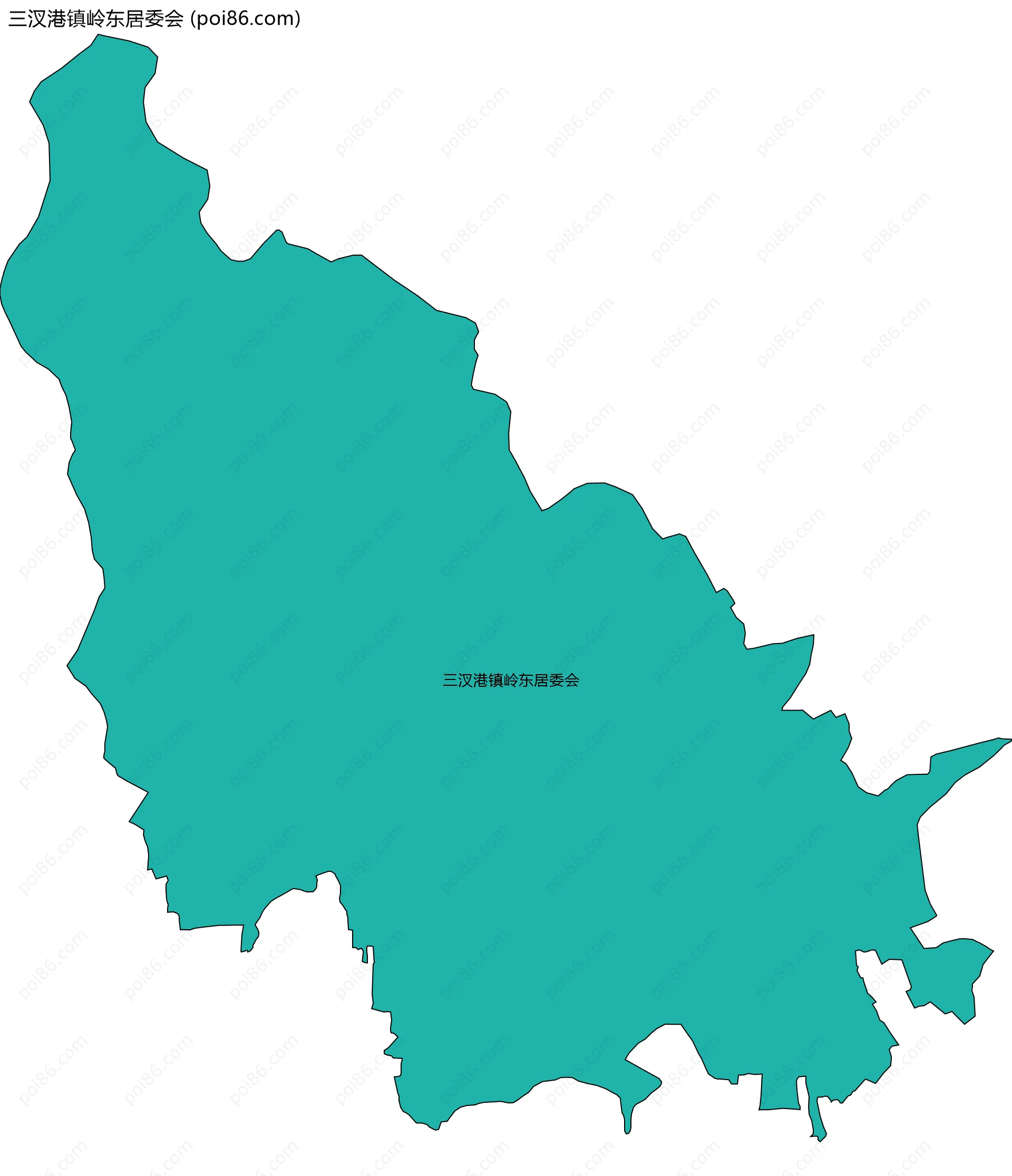 三汊港镇岭东居委会边界地图