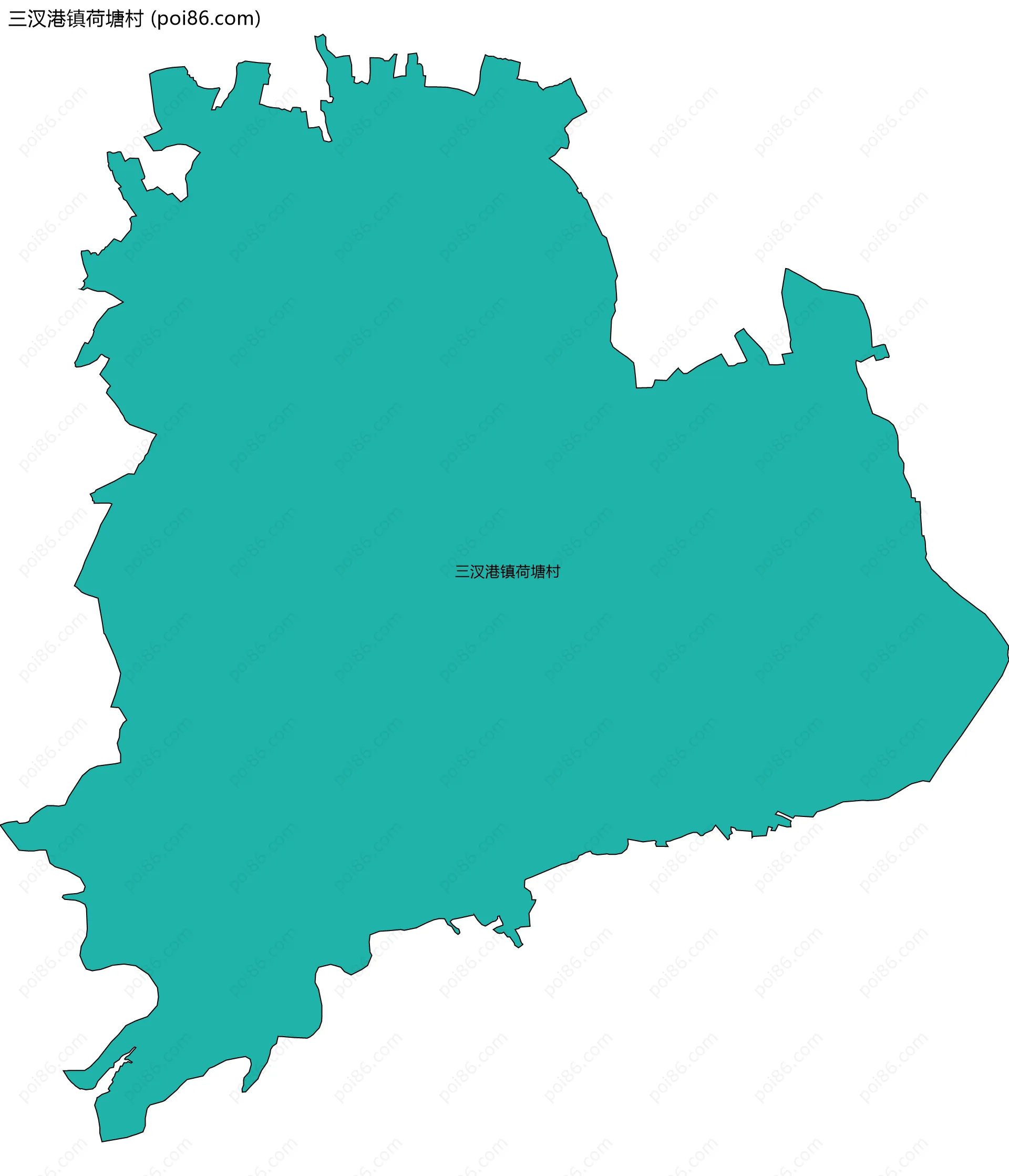 三汊港镇荷塘村边界地图