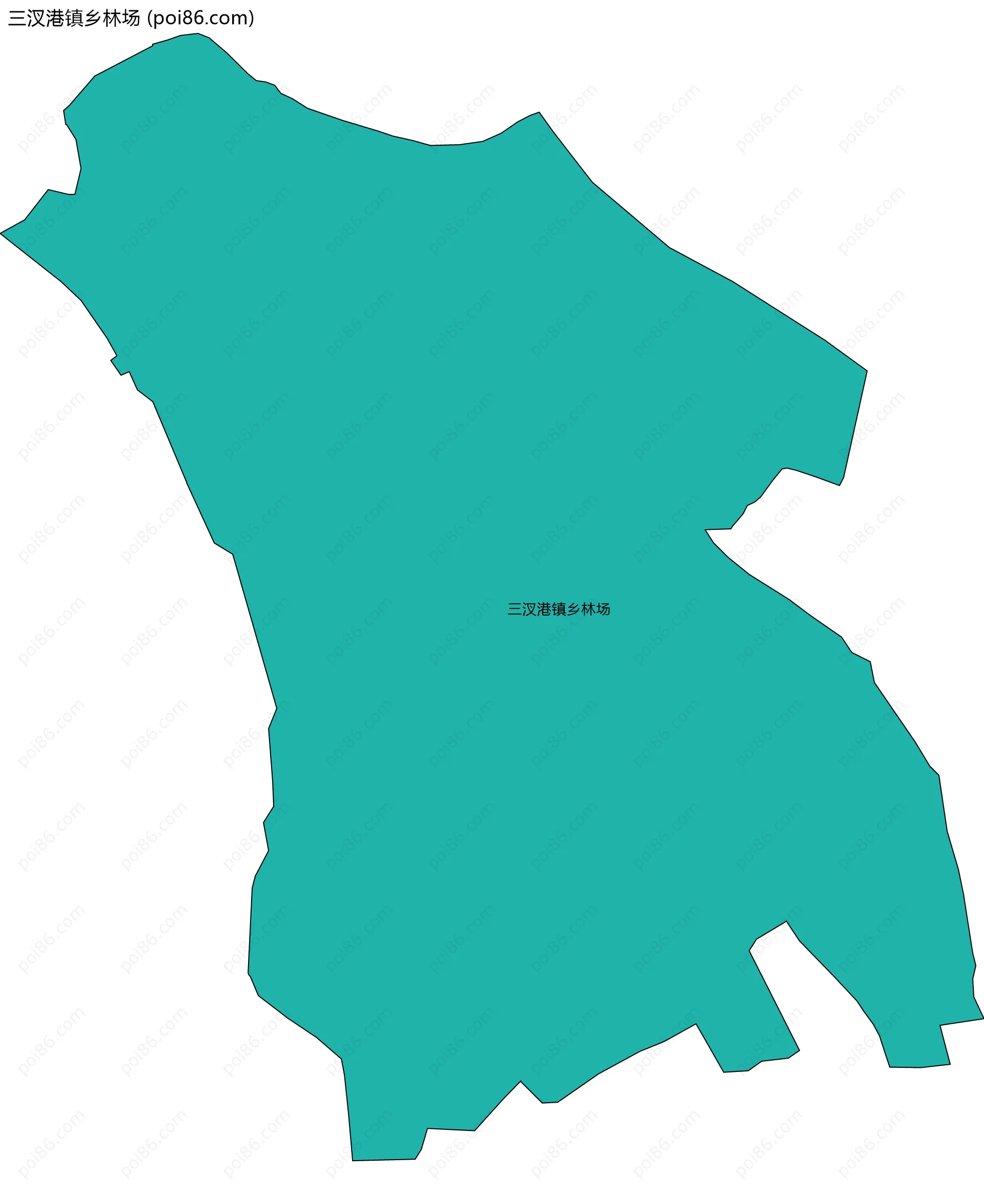 三汊港镇乡林场边界地图