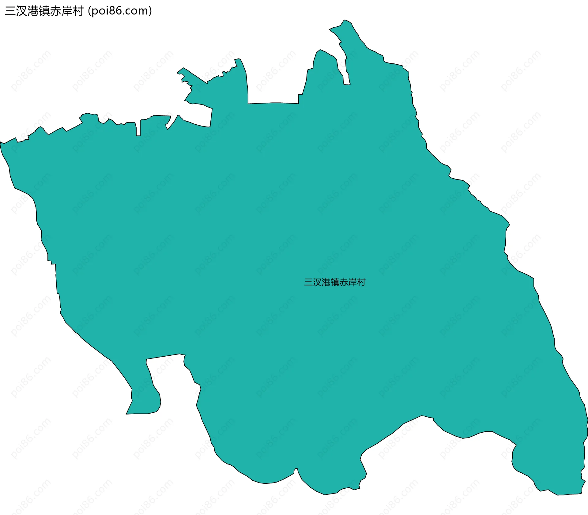 三汊港镇赤岸村边界地图