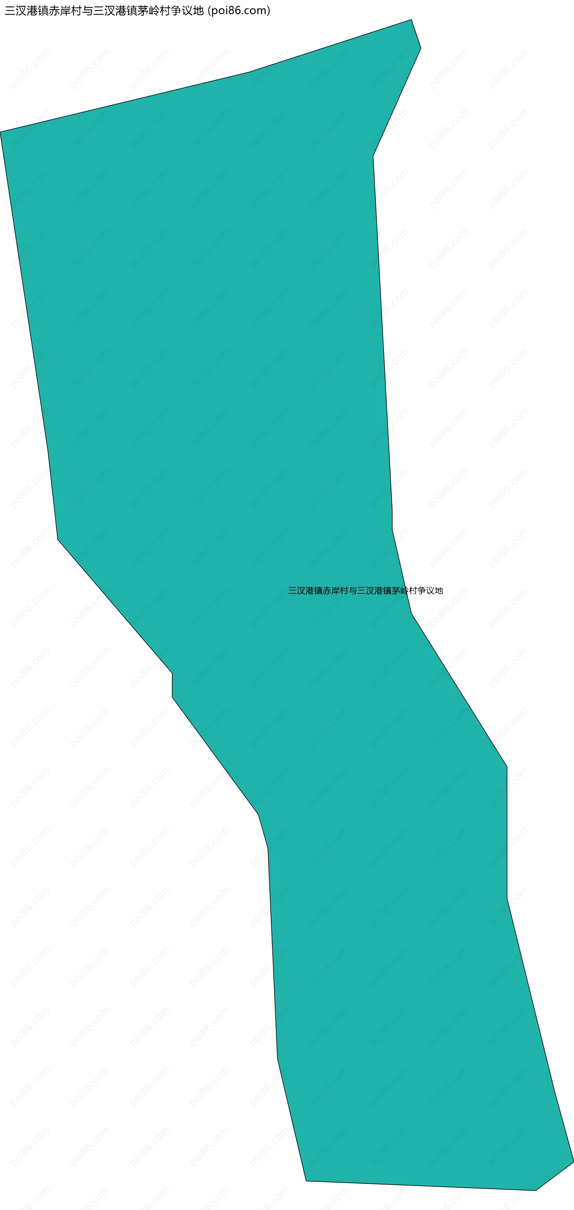 三汊港镇赤岸村与三汊港镇茅岭村争议地边界地图