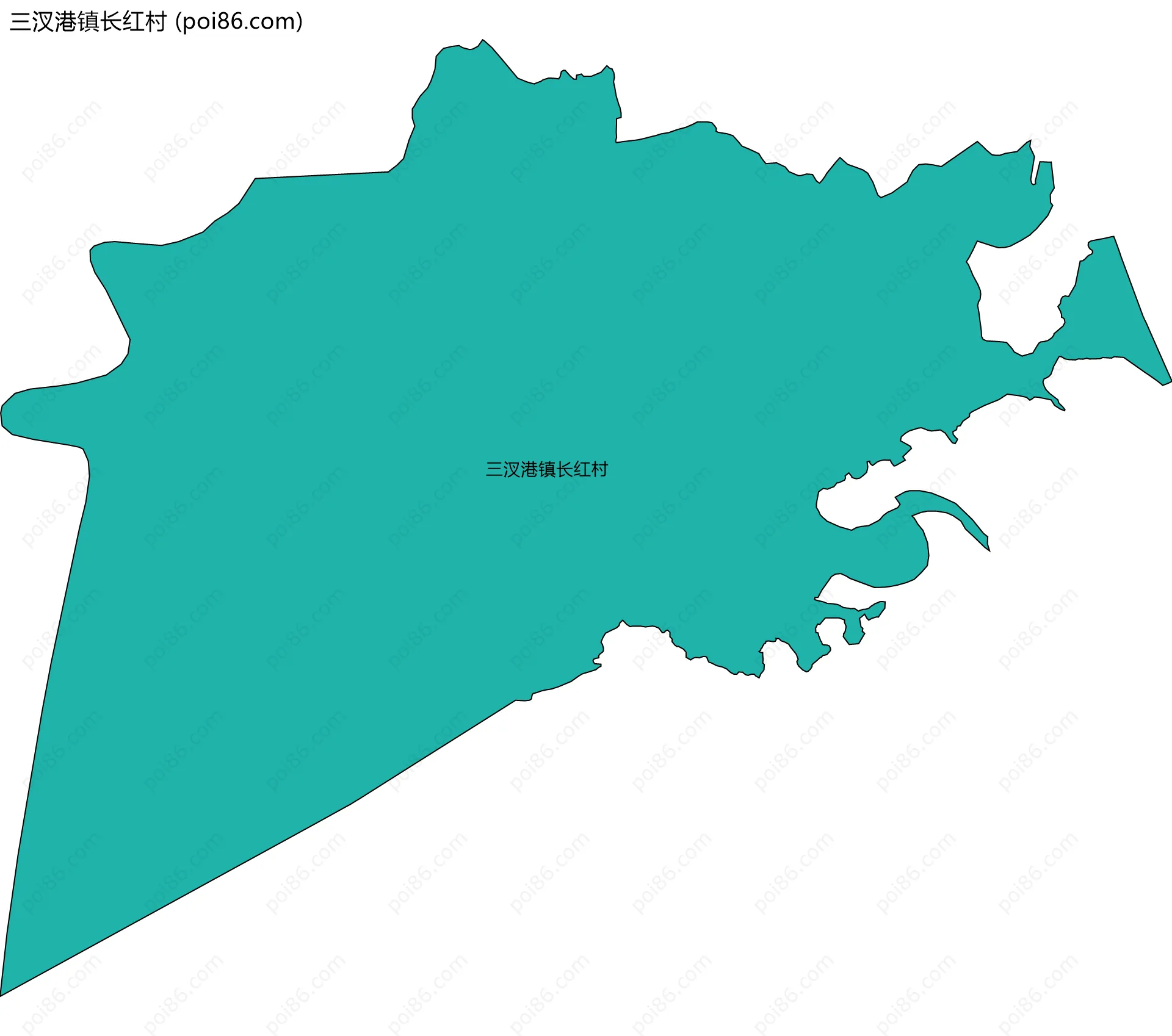 三汊港镇长红村边界地图